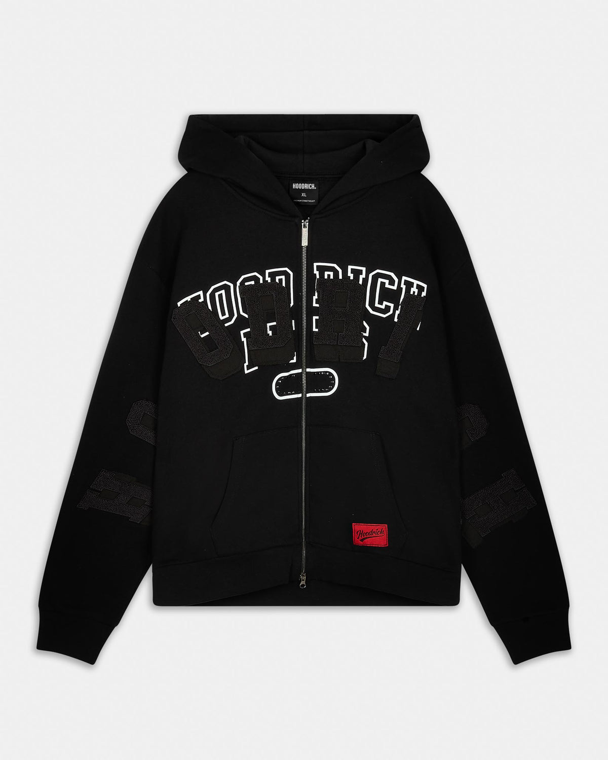 Felpa con cappuccio Oversized con cerniera Meteor - Nero/Bianco/Nero Oyster