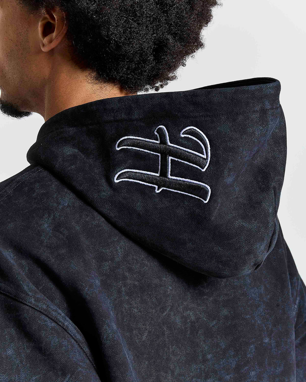 Felpa con Cappuccio Oversize Nocturn - NERO/BIANCO