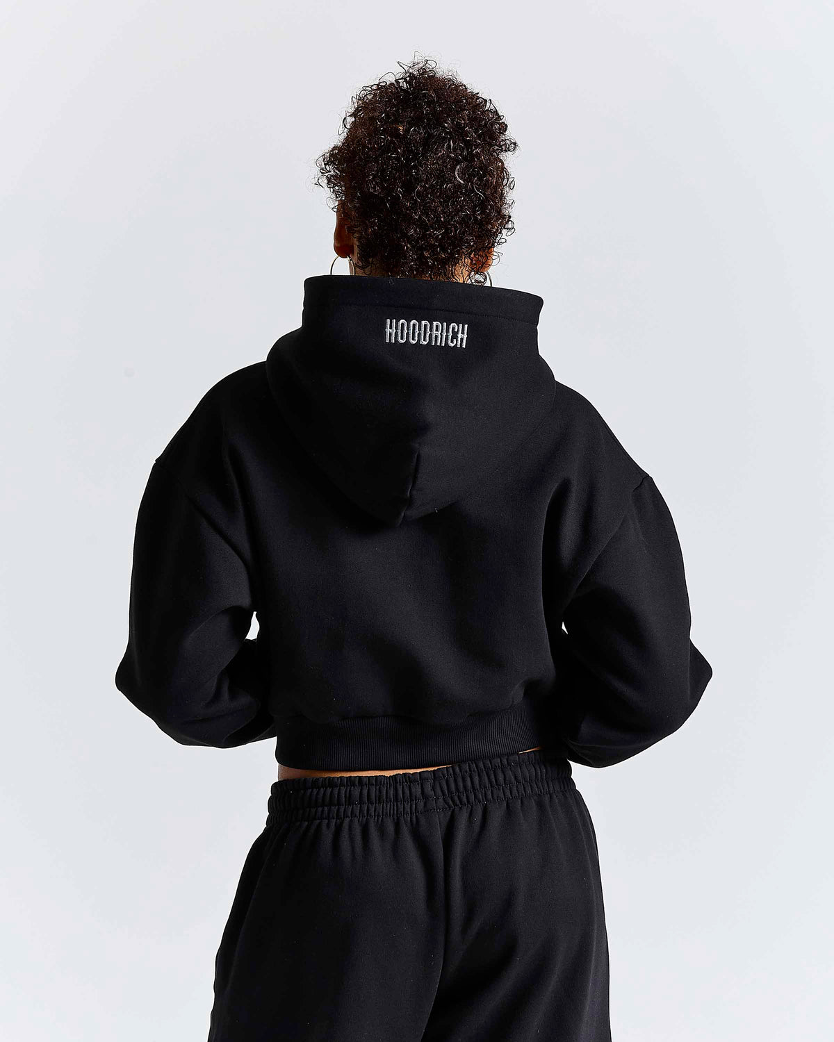 Felpa Solace Boxy con zip - Nero/Strass argento