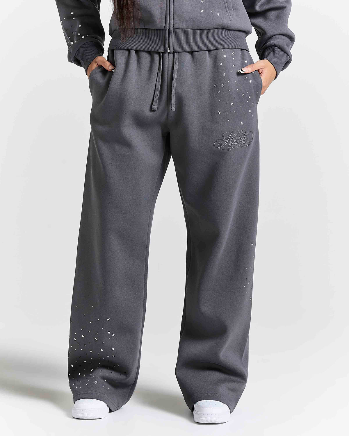 Pantaloni da jogging ampi e oversize Clash V2 - Magnet/Rhinestone e borchie argentate