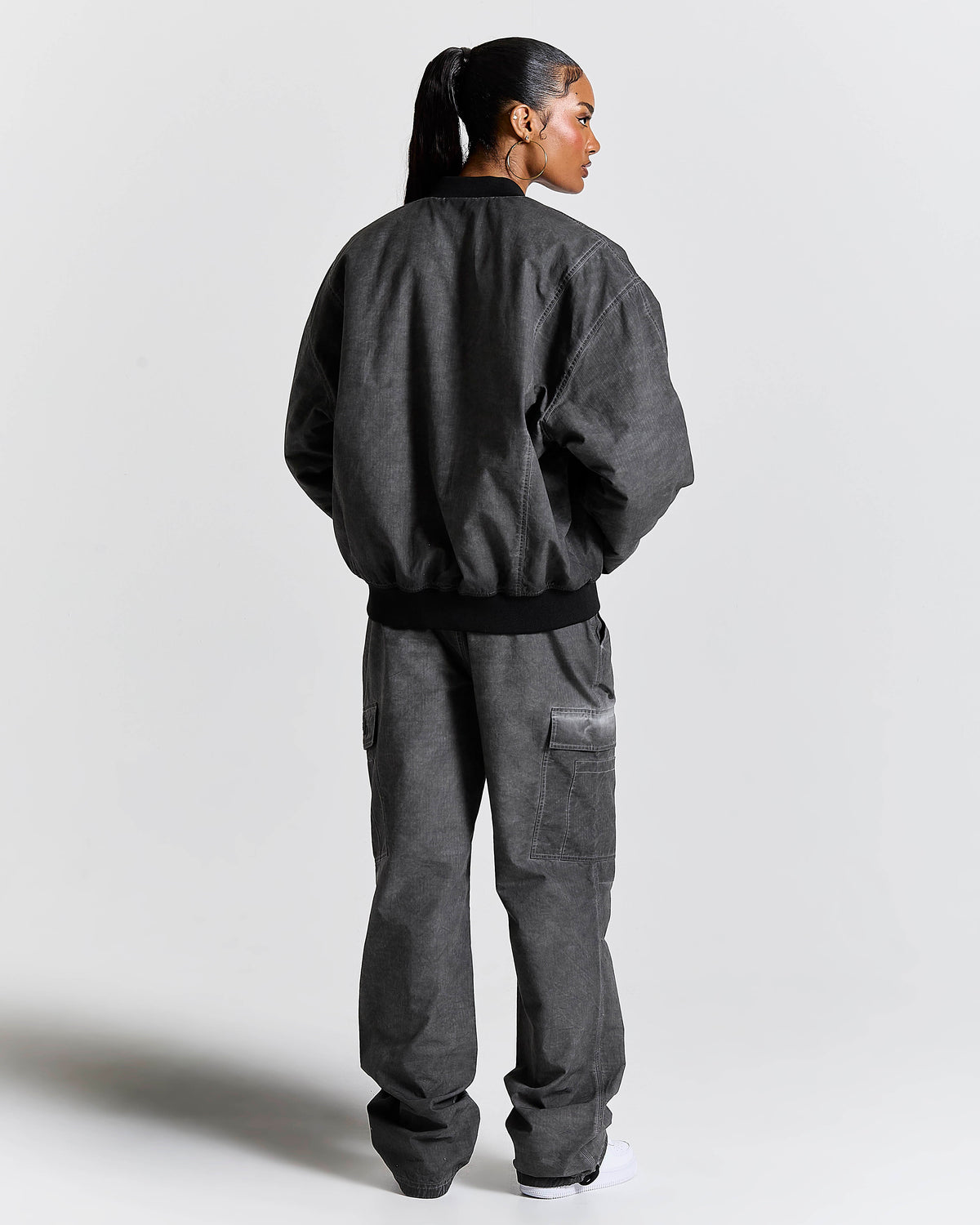 Pantaloni Cargo Cast in Ripstop - Nero Delavé