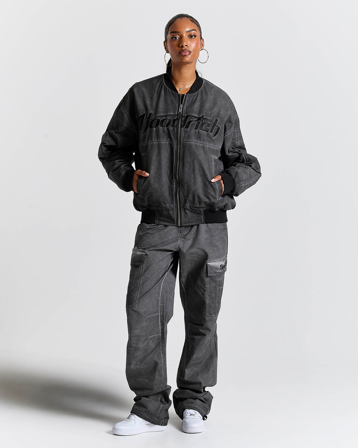 Pantaloni Cargo Cast in Ripstop - Nero Delavé