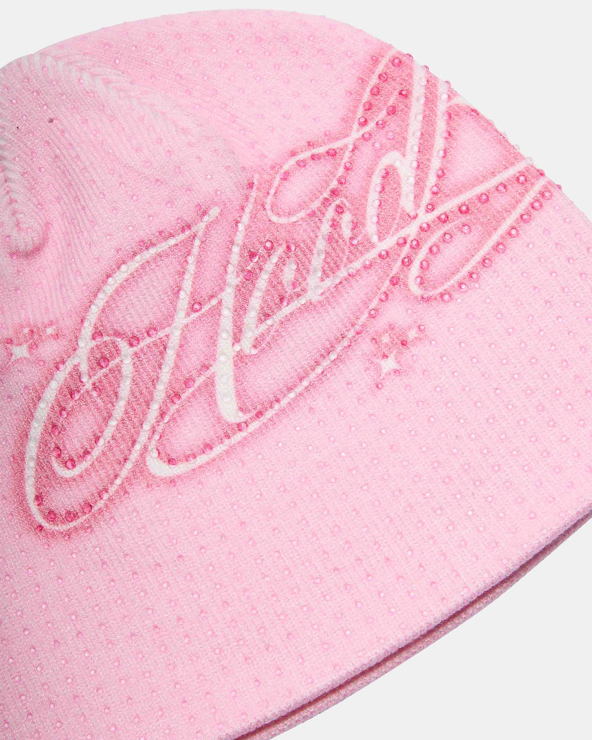 Berretto aderente in maglia Gleam - Rosa/Bianco