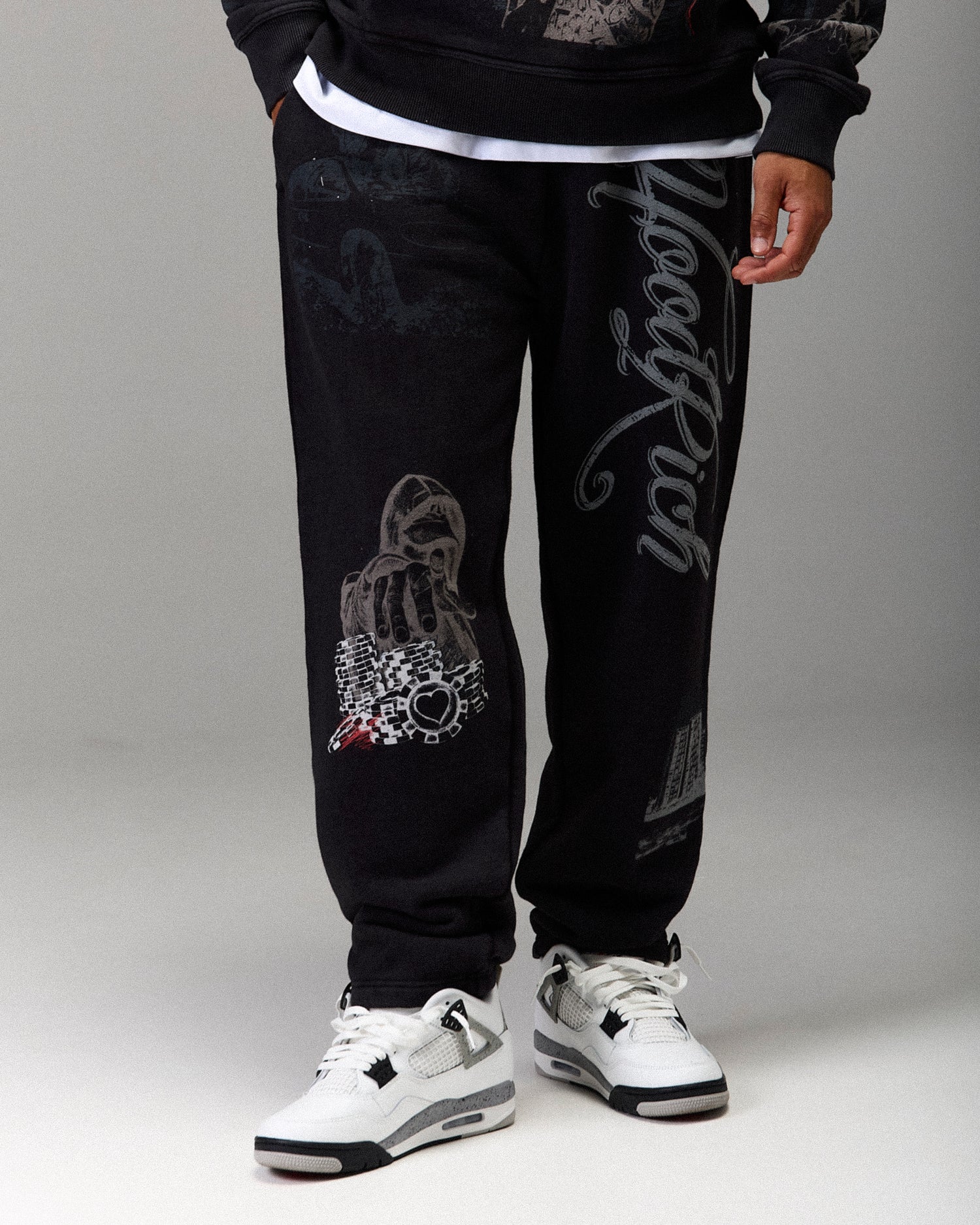 The Winner's Circle Oversized Jogger - Black Wash