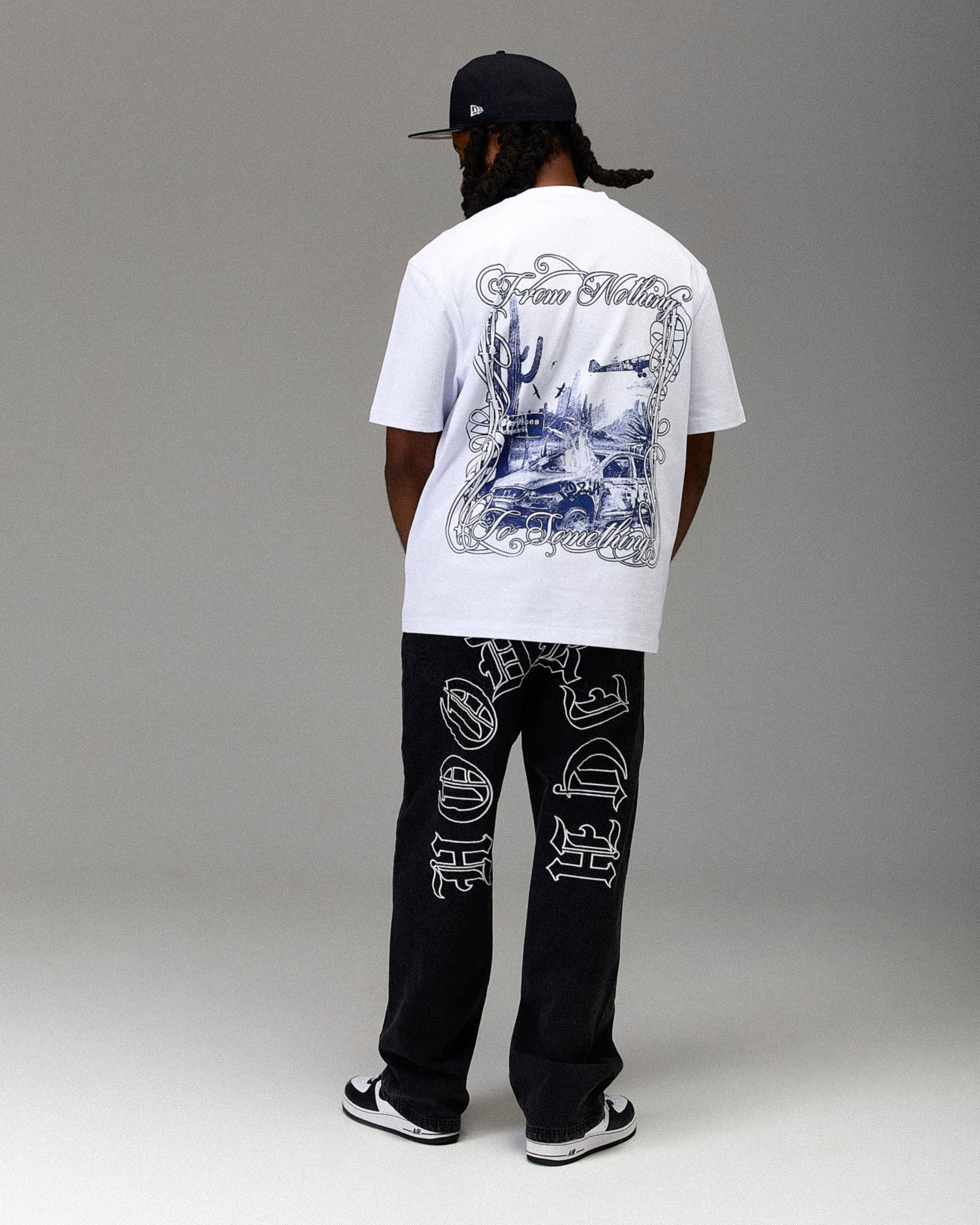 Maglietta oversize Winner's Circle - Bianco/Blu
