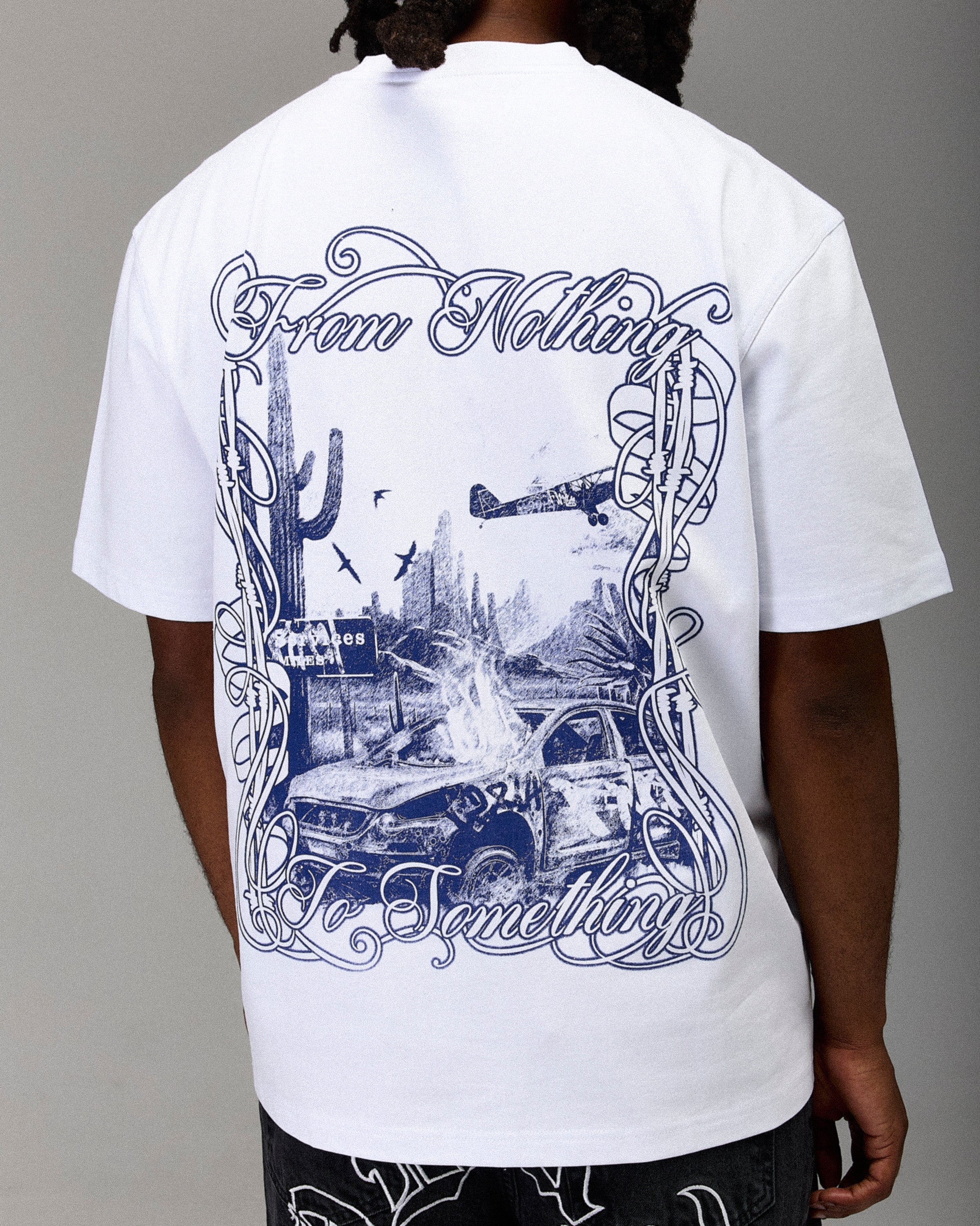 Maglietta oversize Winner's Circle - Bianco/Blu