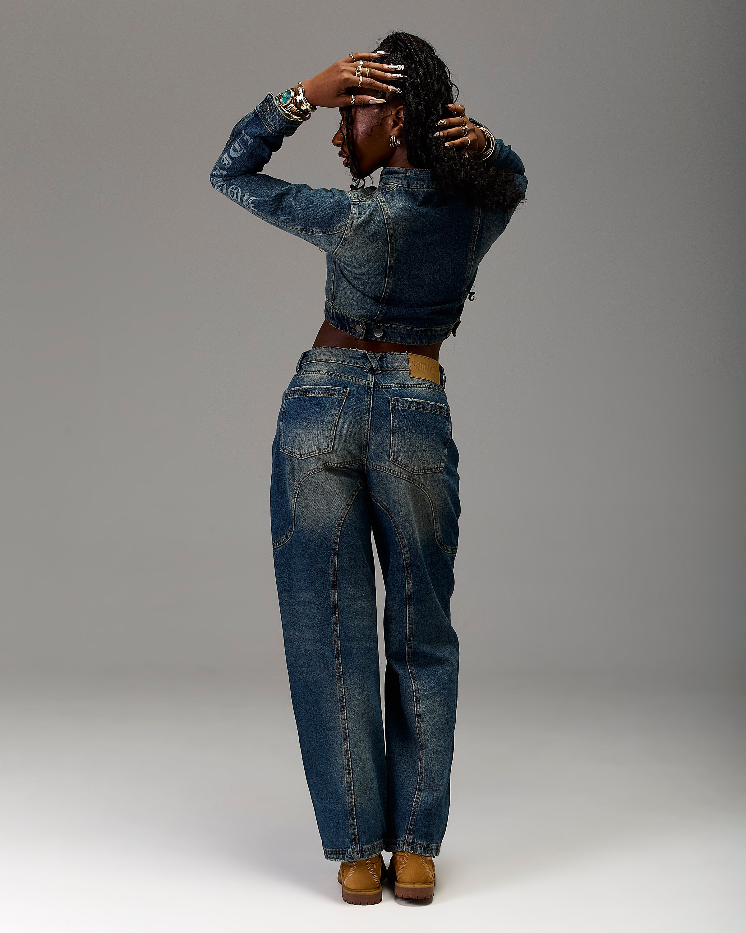 Jeans a gamba larga Snowdrift di Winner's Circle - Lavaggio sporco