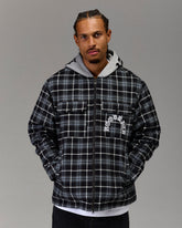 The Winner's Circle Hooded Plaid Shirt - Blue/Black