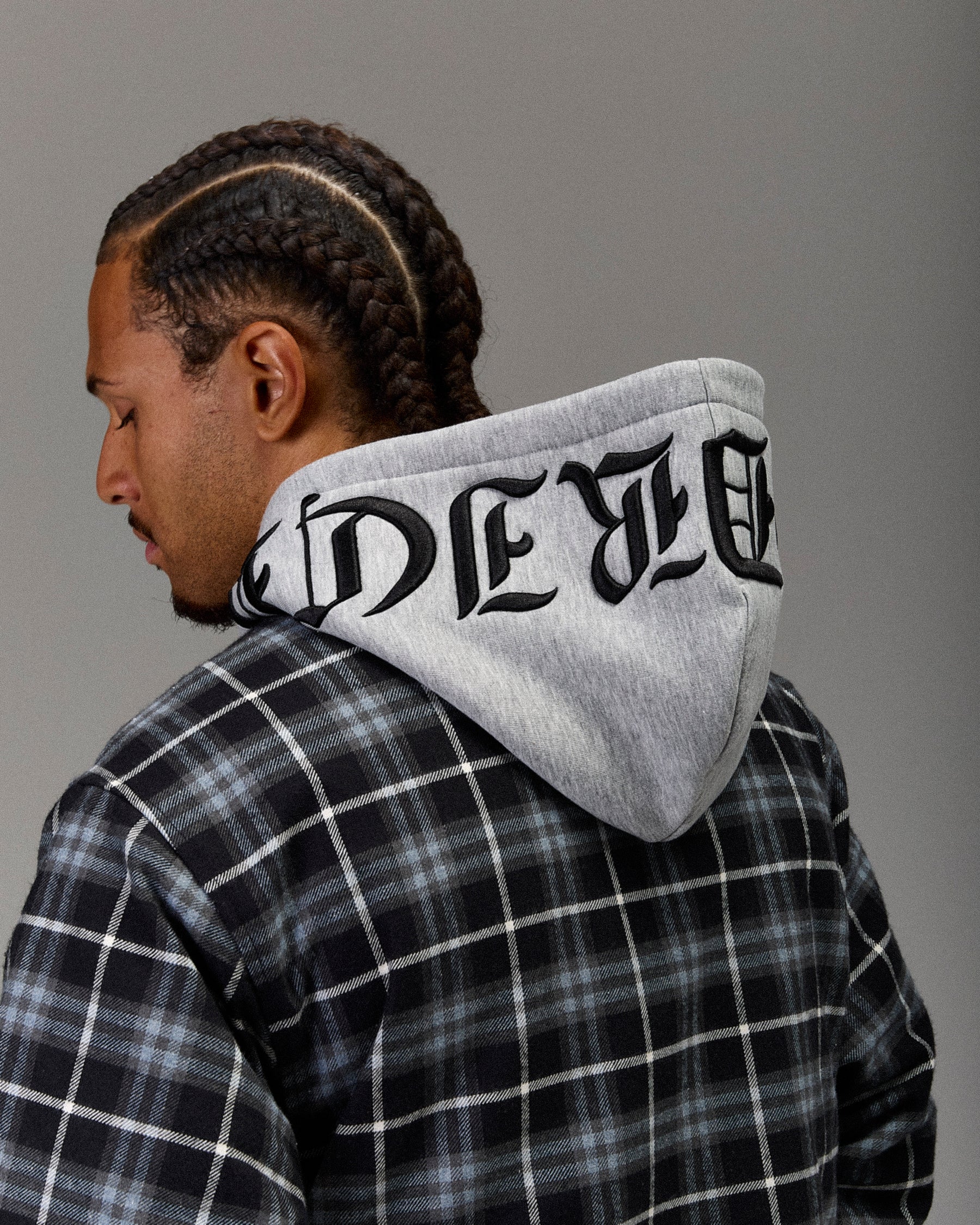 The Winner's Circle Hooded Plaid Shirt - Blue/Black