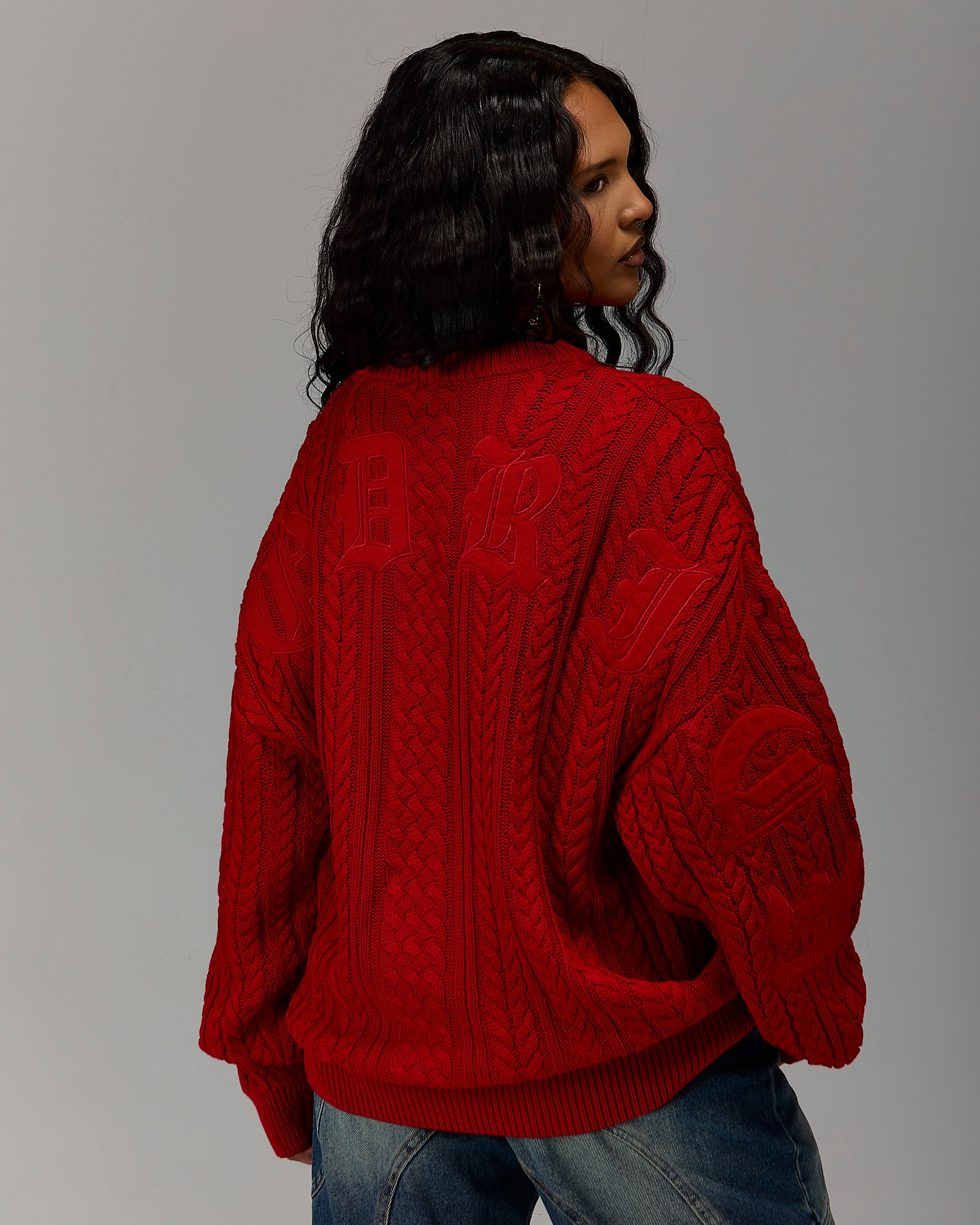 Maglione in maglia Winner's Circle - Rosso fuoco