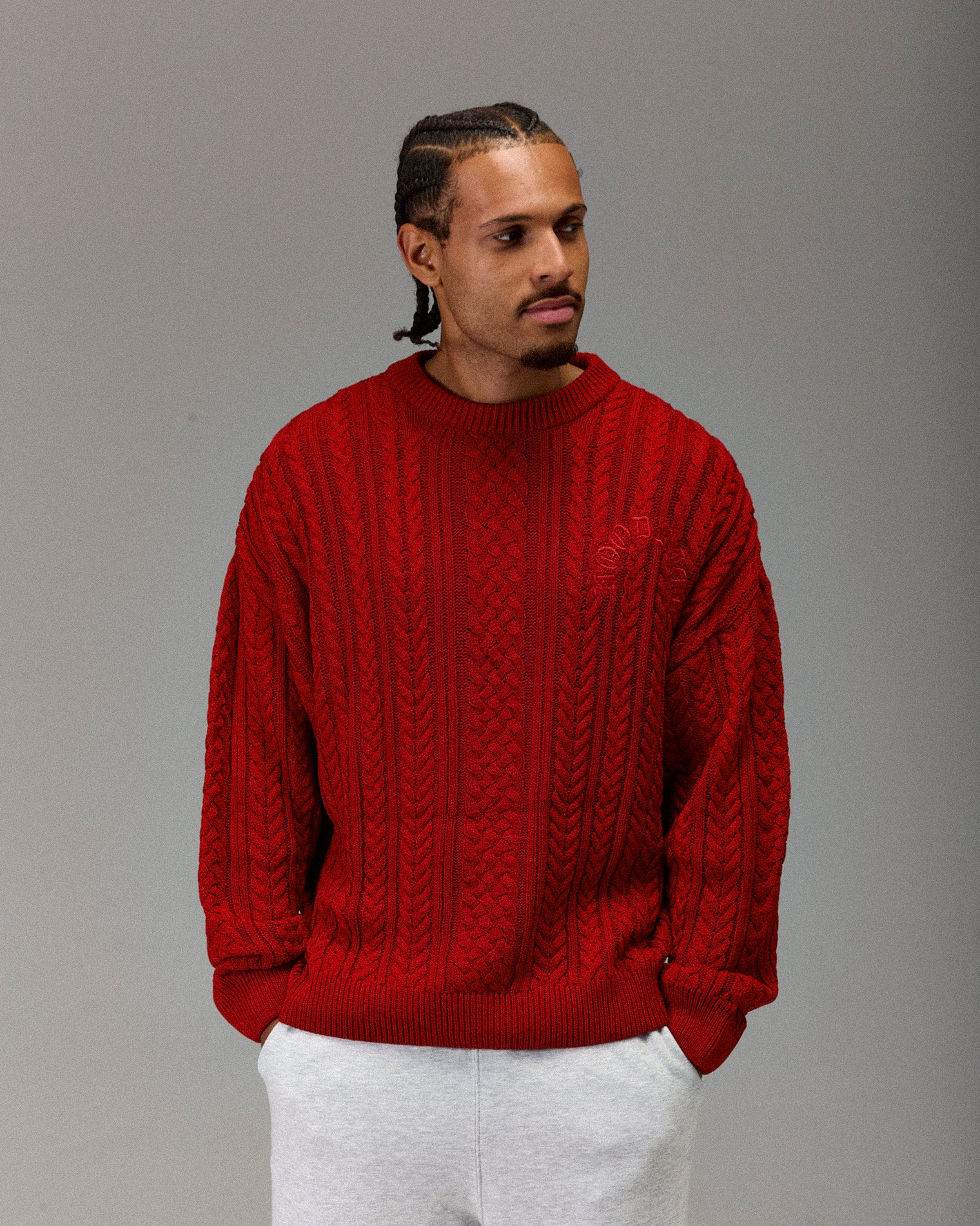 Maglione in maglia Winner's Circle - Rosso fuoco