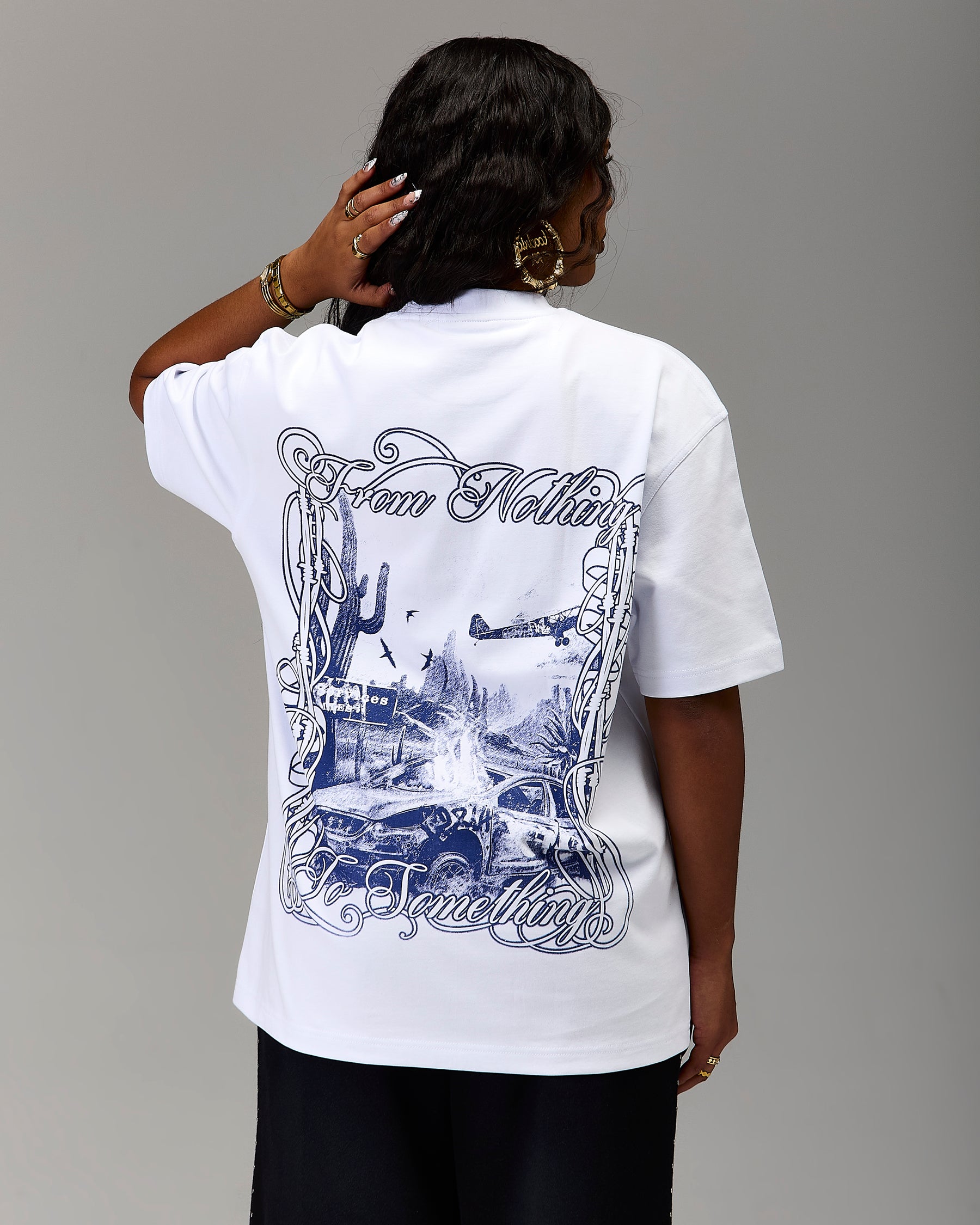 The Winner's Circle Oversized T-Shirt - White/Blue
