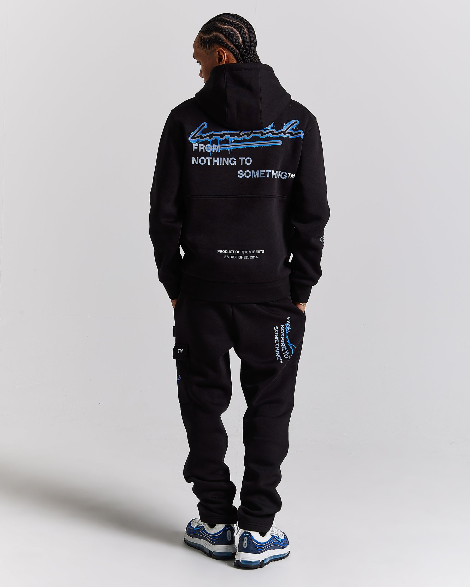 Splatter Joggers - Black/White/Blue