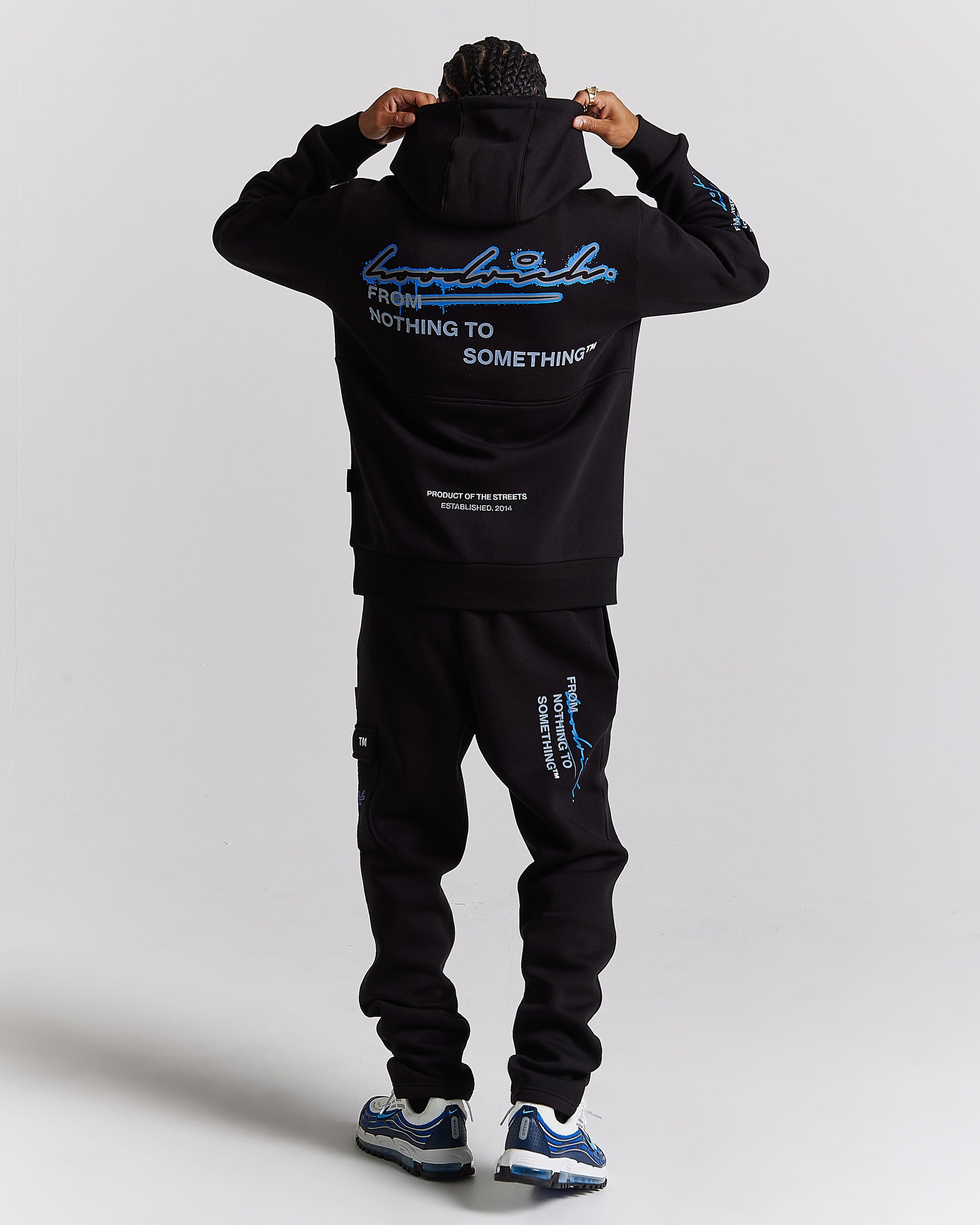 Splatter Joggers - Black/White/Blue