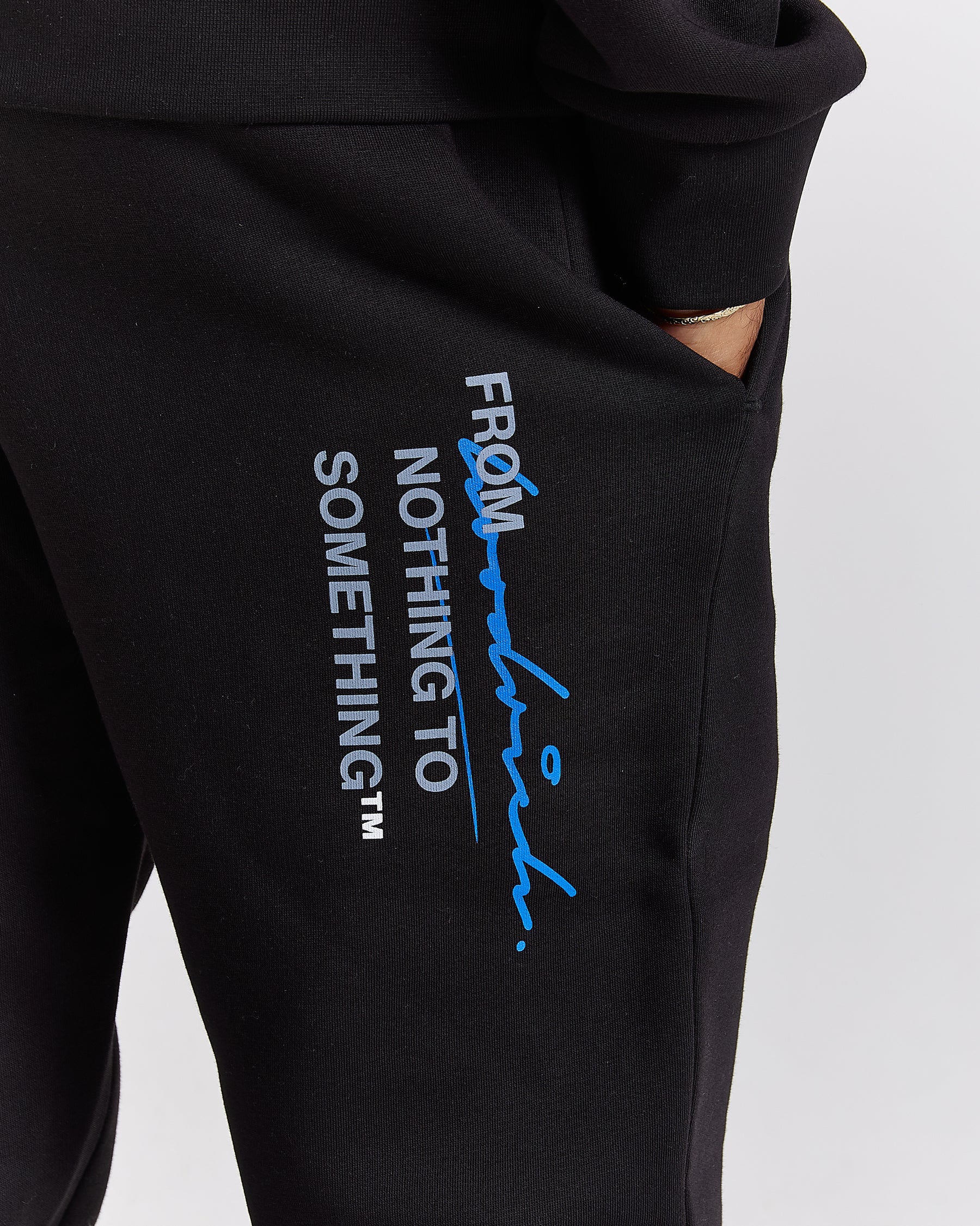 Splatter Joggers - Black/White/Blue