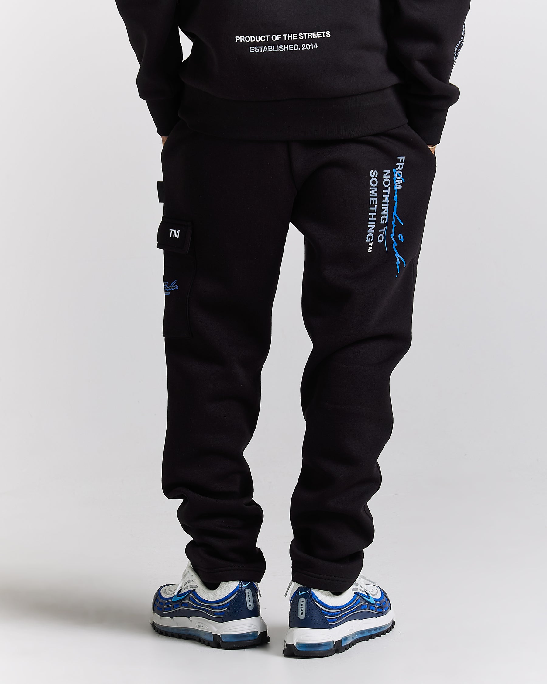 Splatter Joggers - Black/White/Blue