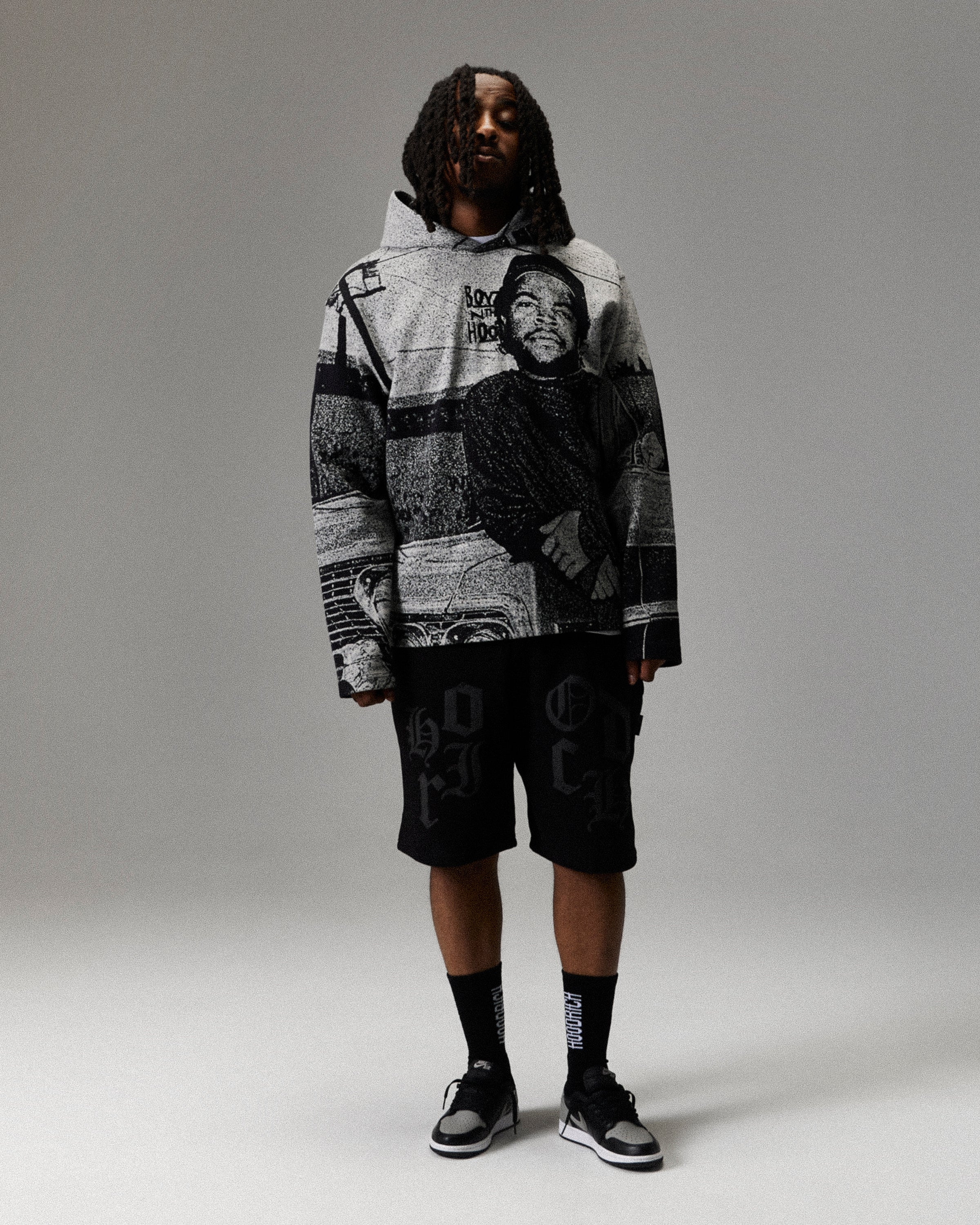 Felpa con cappuccio Cruz Boyz N The Hood Tapestry - Nero/Grigio