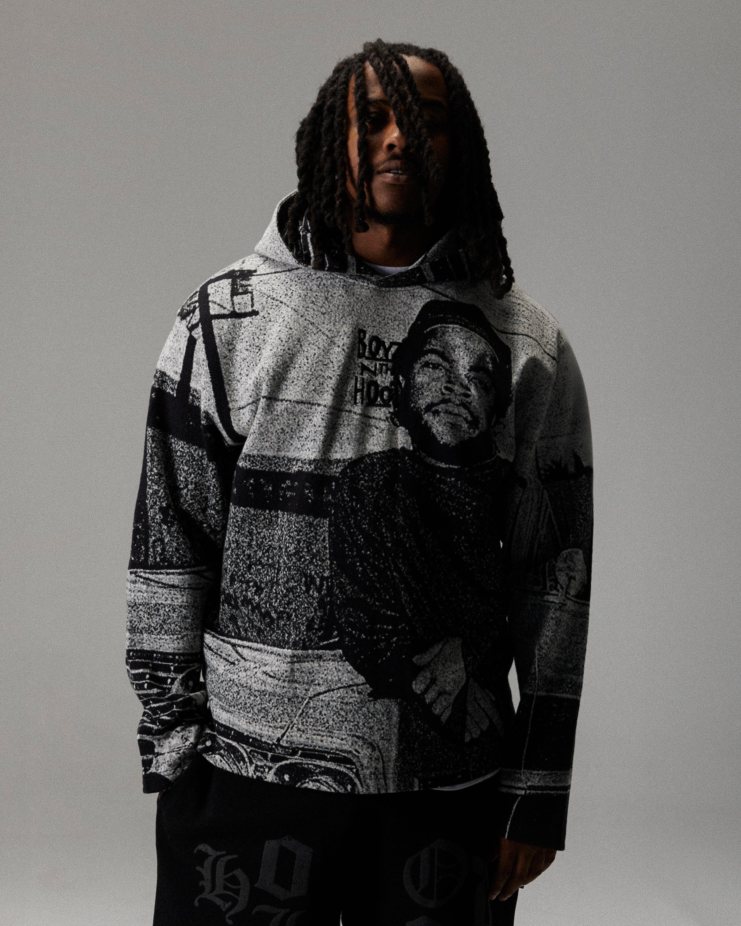 Felpa con cappuccio Cruz Boyz N The Hood Tapestry - Nero/Grigio