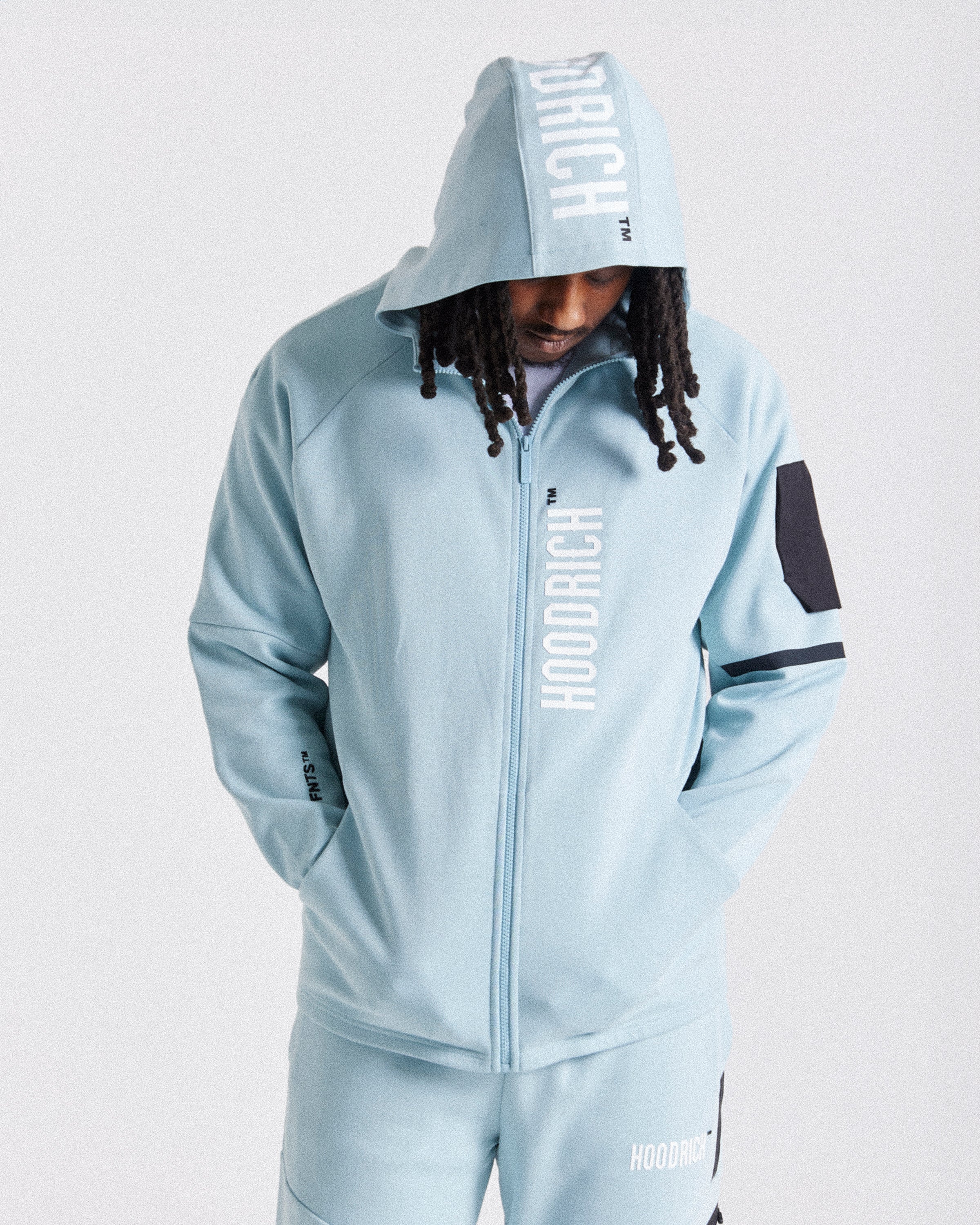 Felpa con cappuccio Circuit Zip - Blu/Bianco/Nero