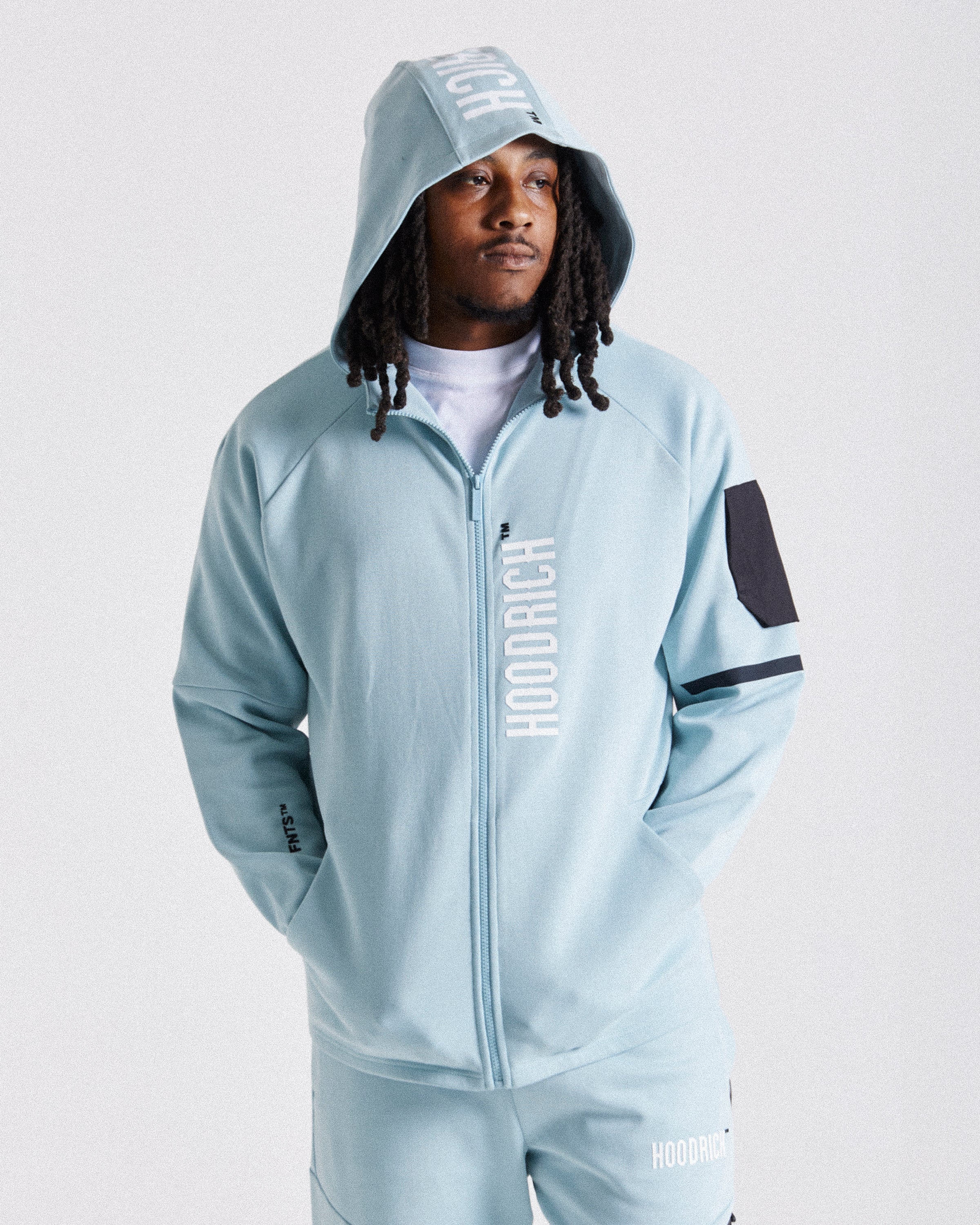 Felpa con cappuccio Circuit Zip - Blu/Bianco/Nero
