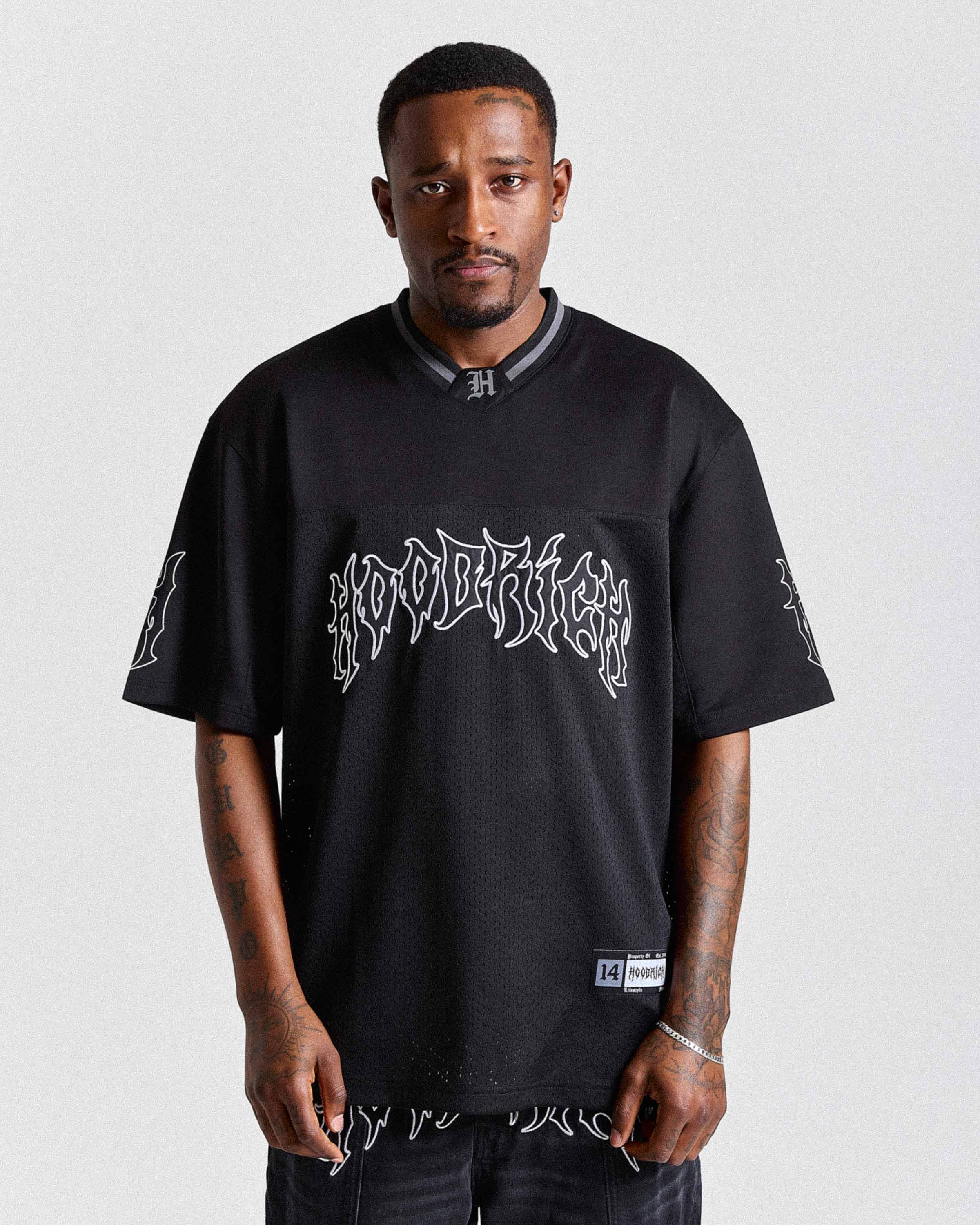 Spectral Oversized Mesh Jersey - Black/White