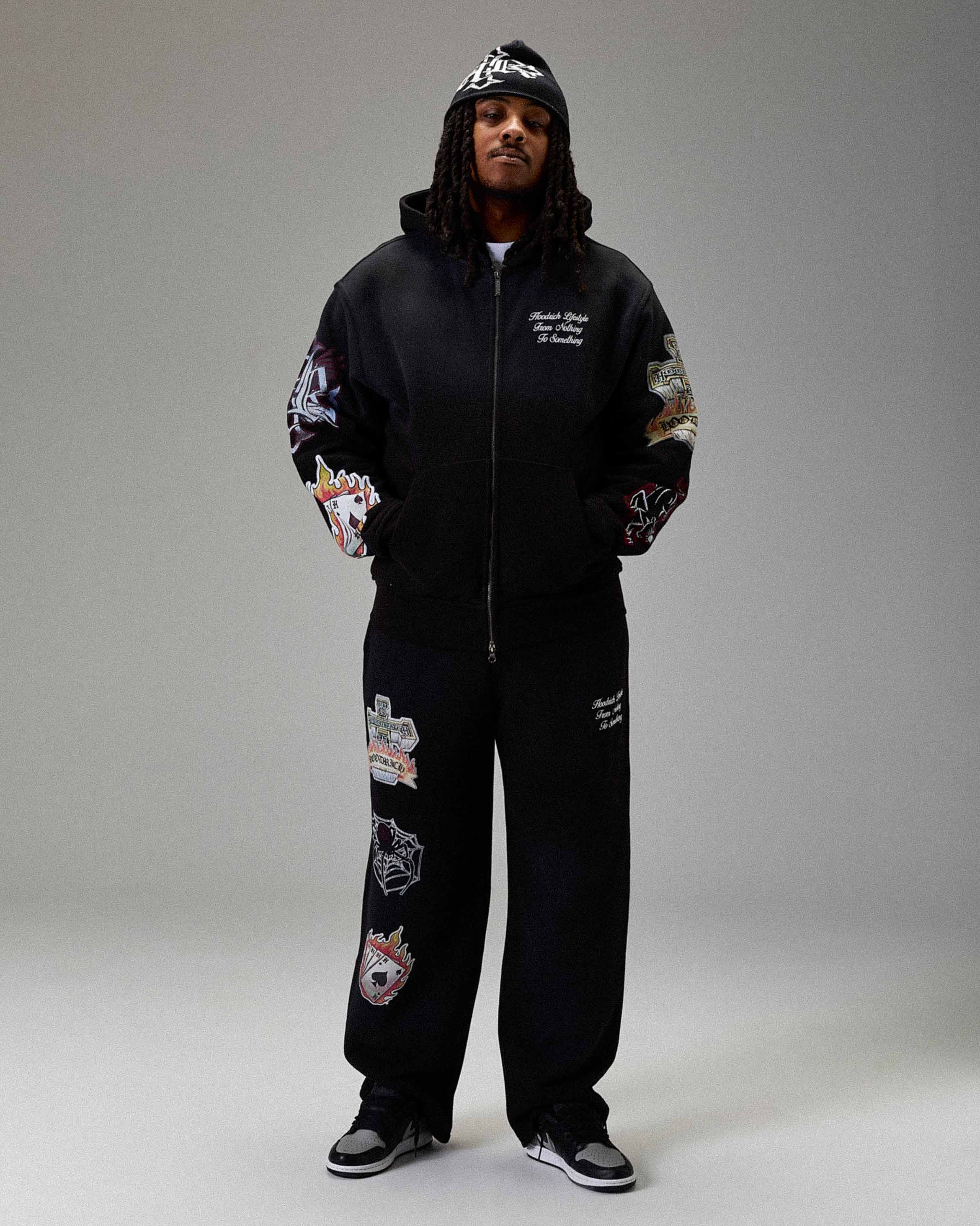 The Winner's Circle Phase Oversized Open Hem Joggers - Black