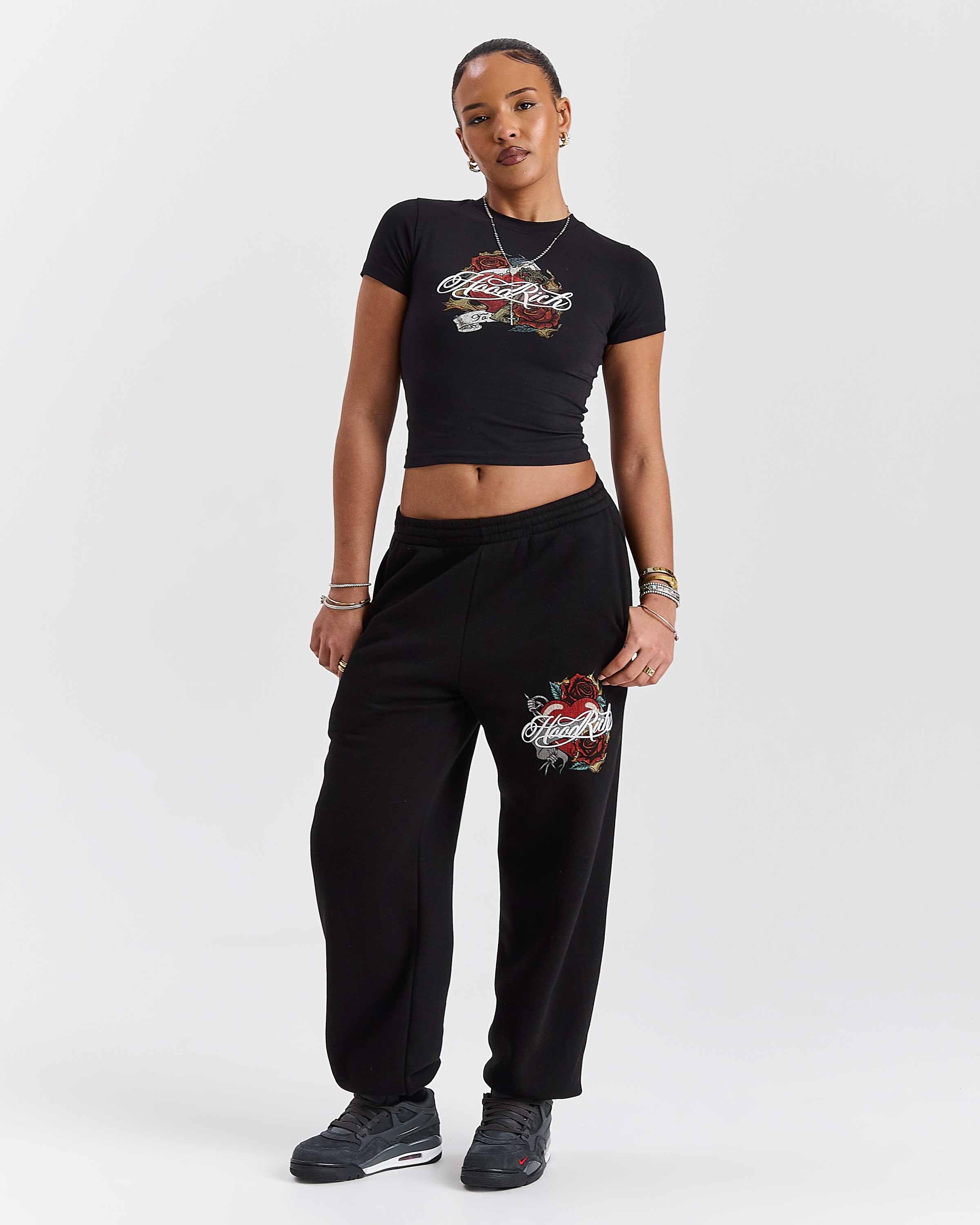 Vox Oversized Joggers - Black/Red