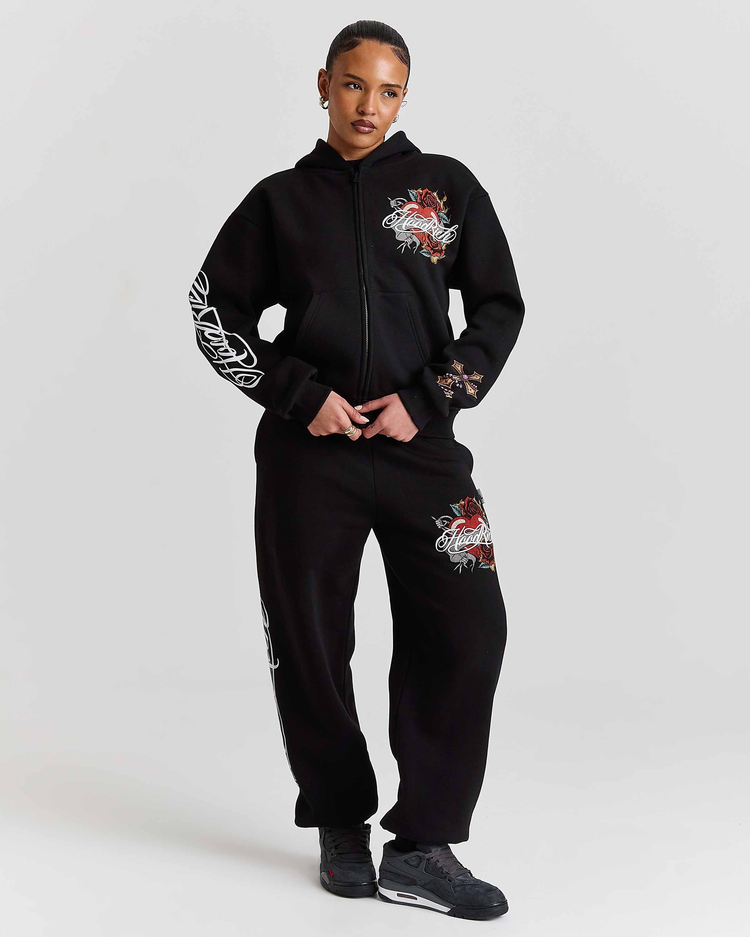 Vox Oversized Joggers - Black/Red