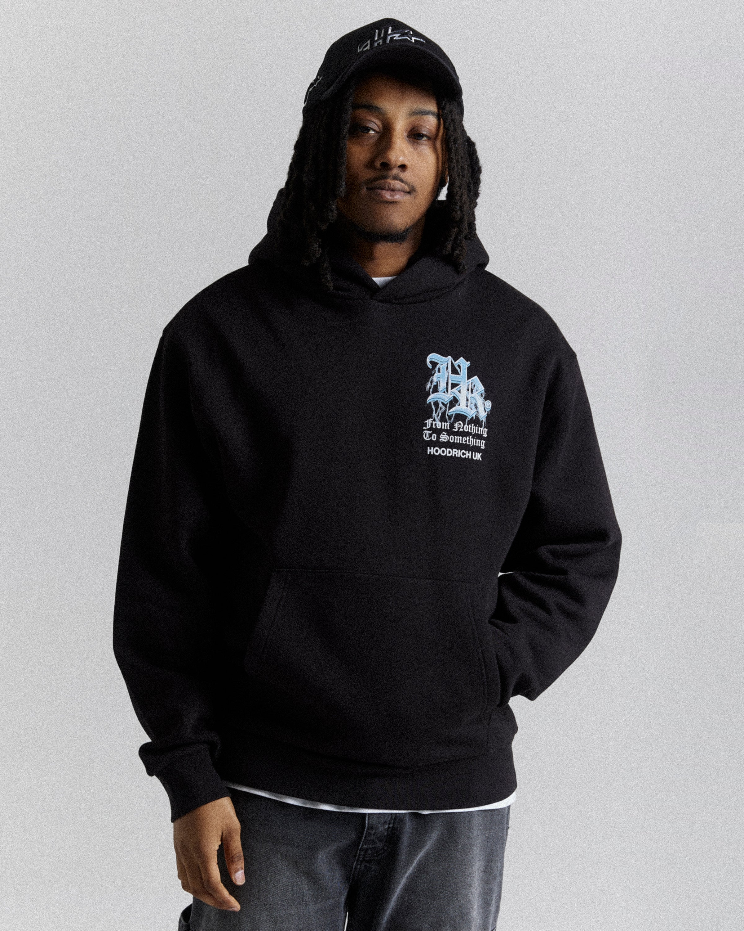 Felpa con cappuccio oversize Tornado - Nero/Bianco/Blu