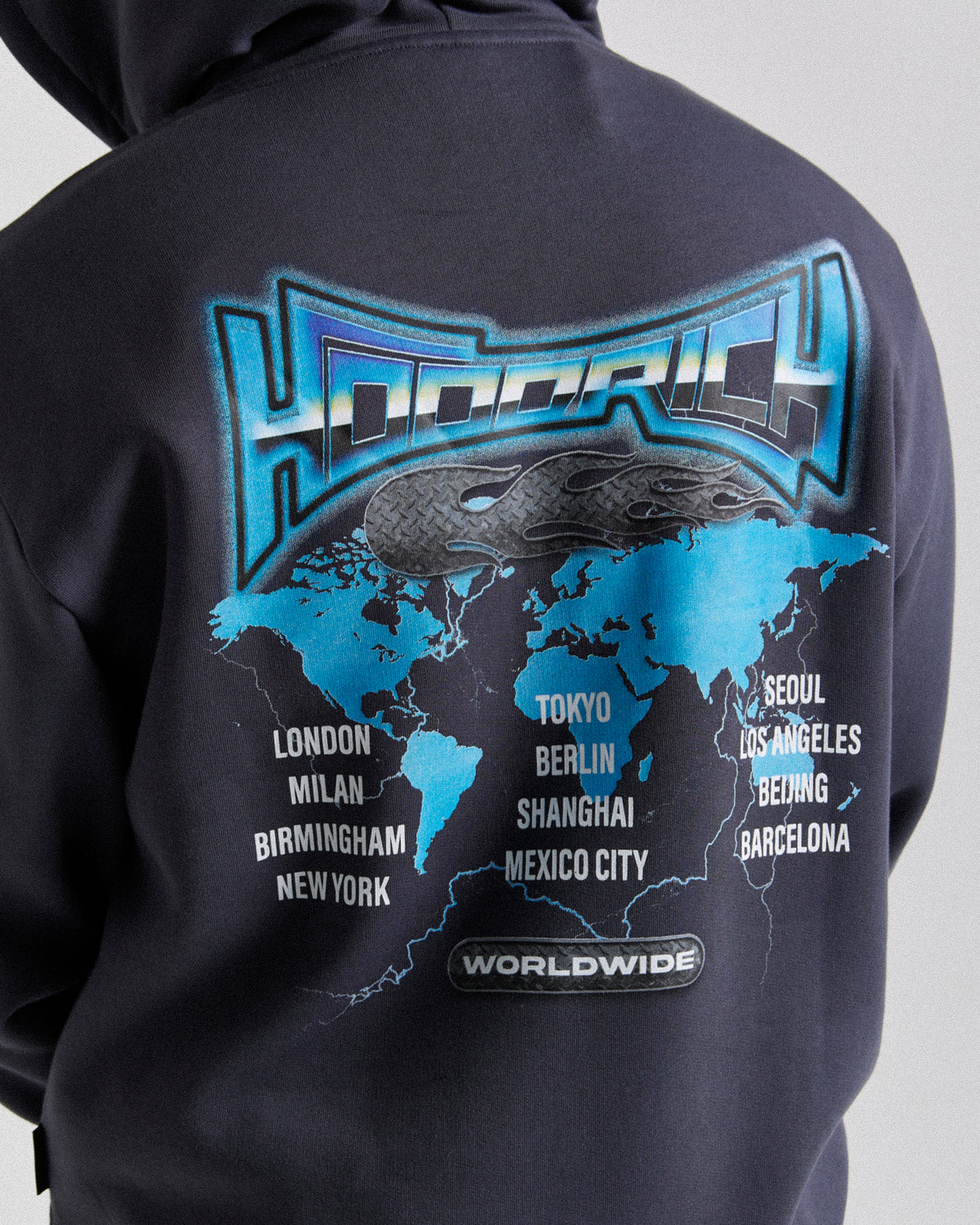 Felpa con cappuccio oversize mondiale - Blu/Bianco