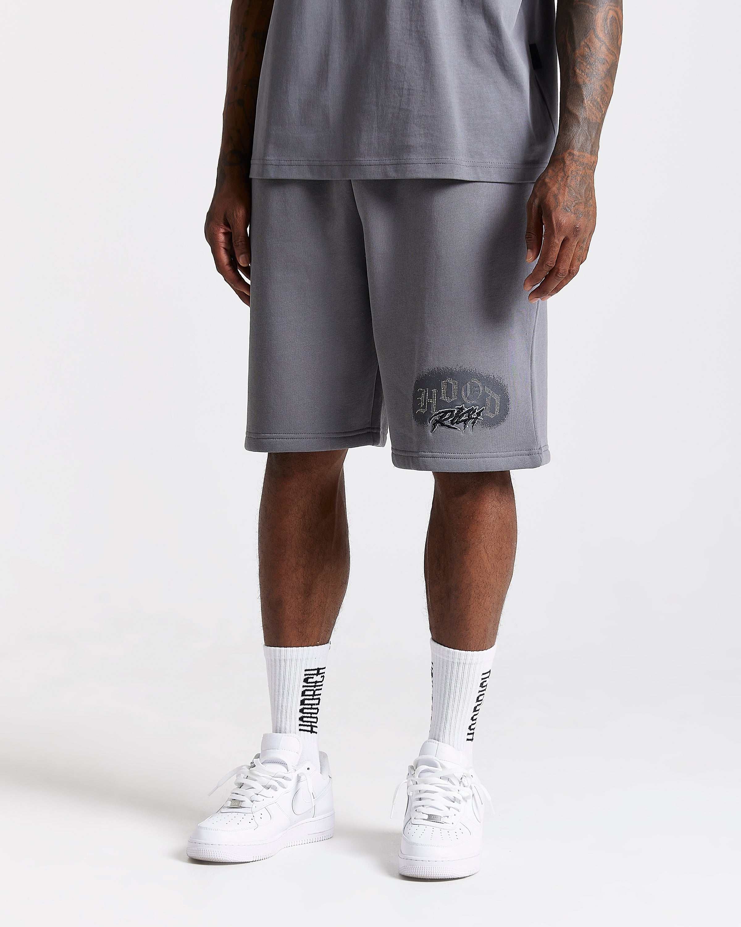 Pantaloncini oversize Iron - Grigio/Strass