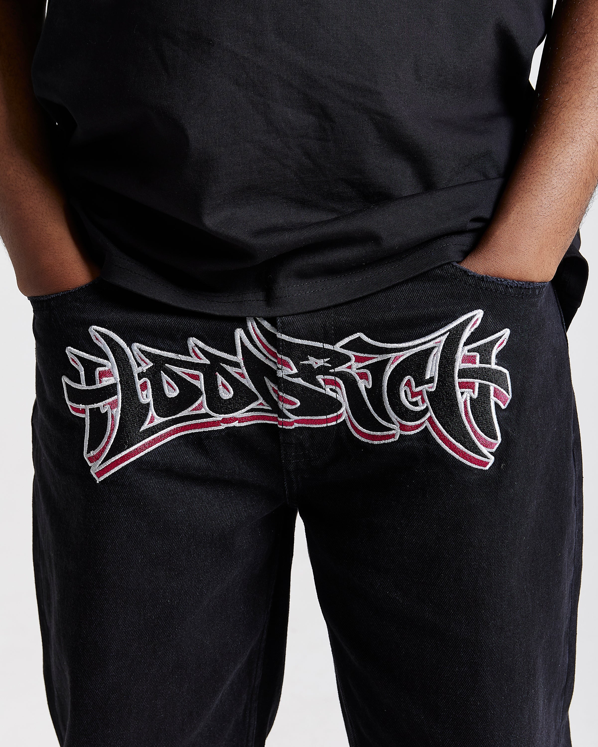 Jeans in denim Graff - Nero lavato