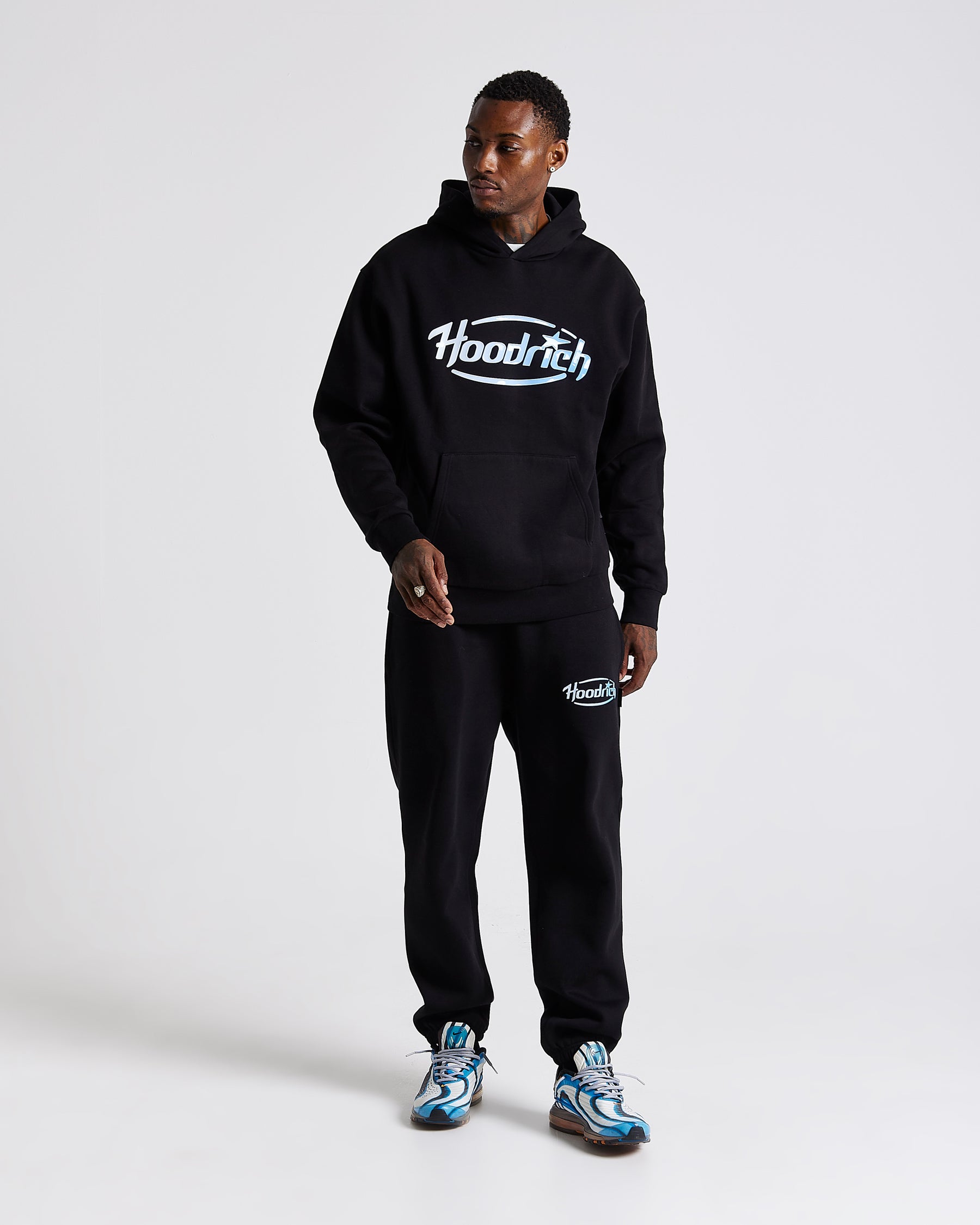 Curve Oversized Joggers - Black/Blue