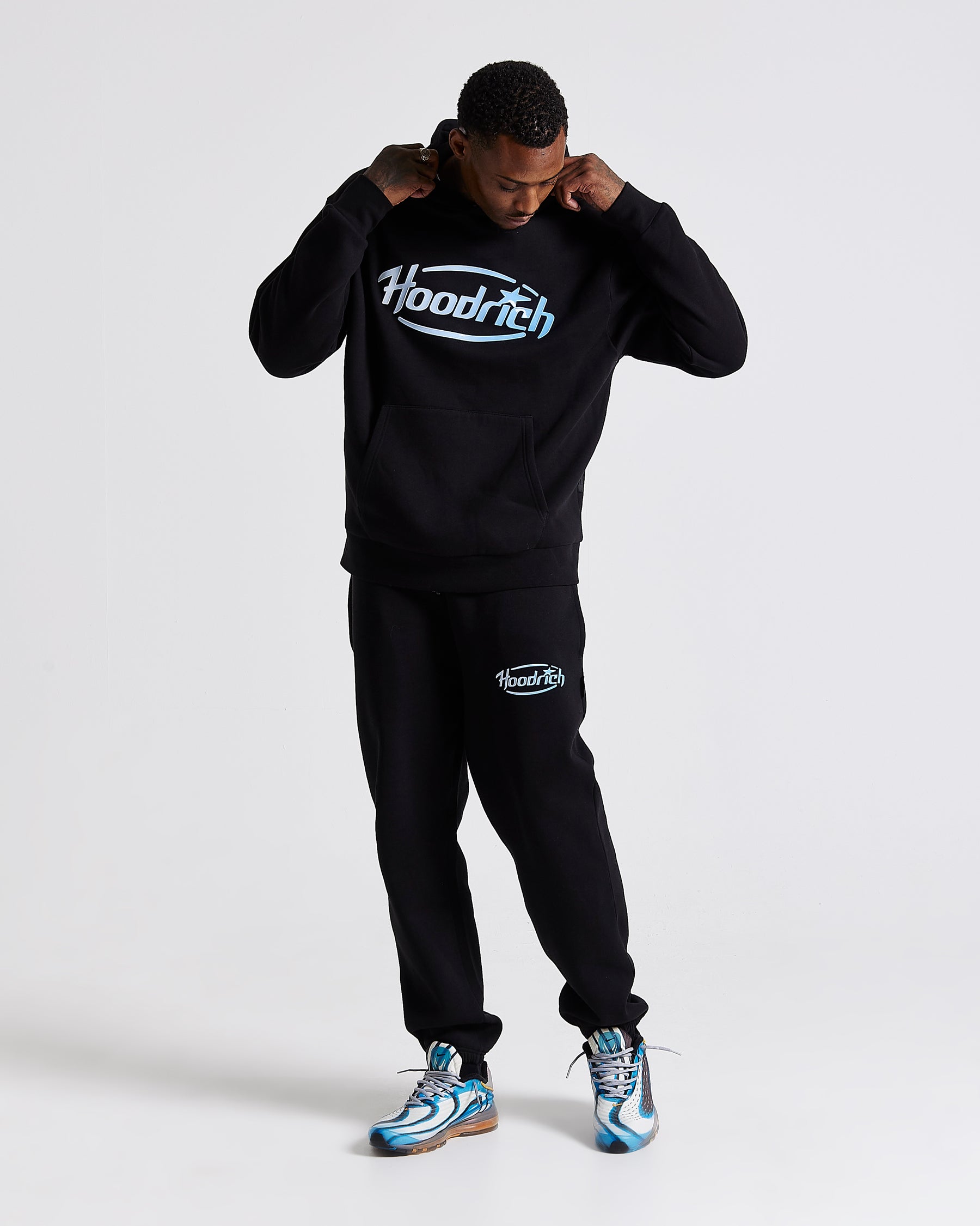 Curve Oversized Joggers - Black/Blue