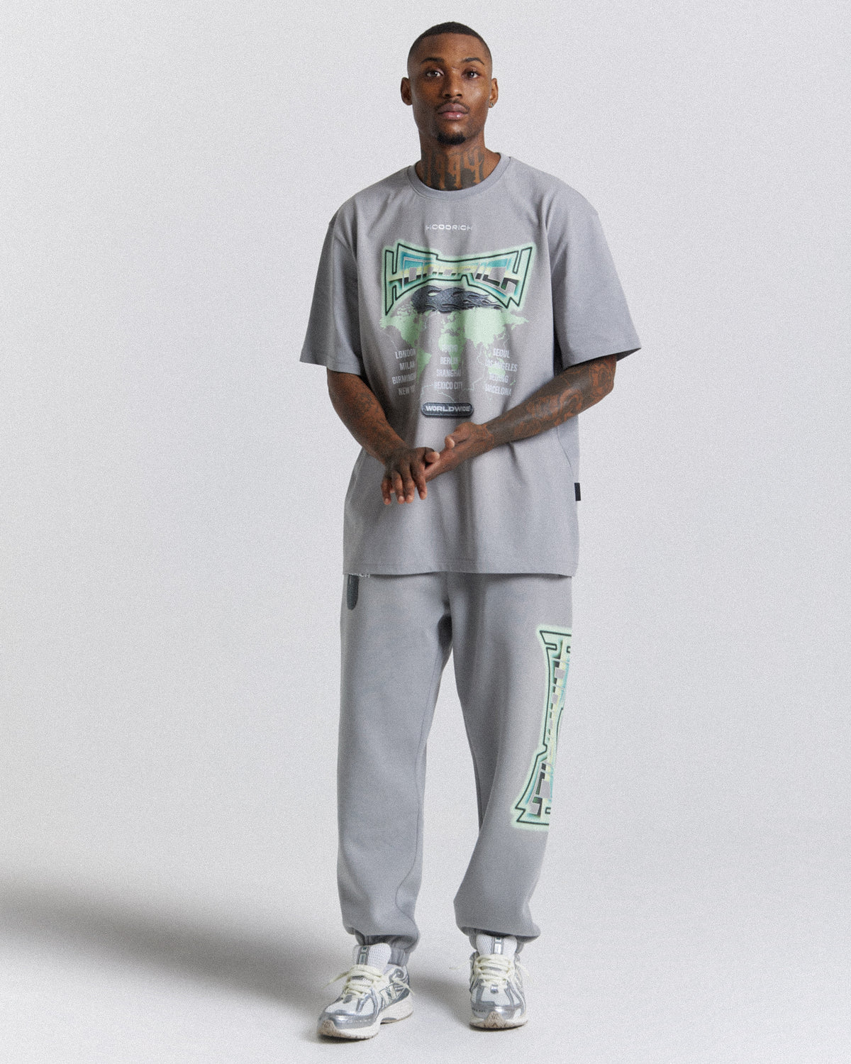 Maglietta oversize mondiale - Grigio/Bianco/Verde