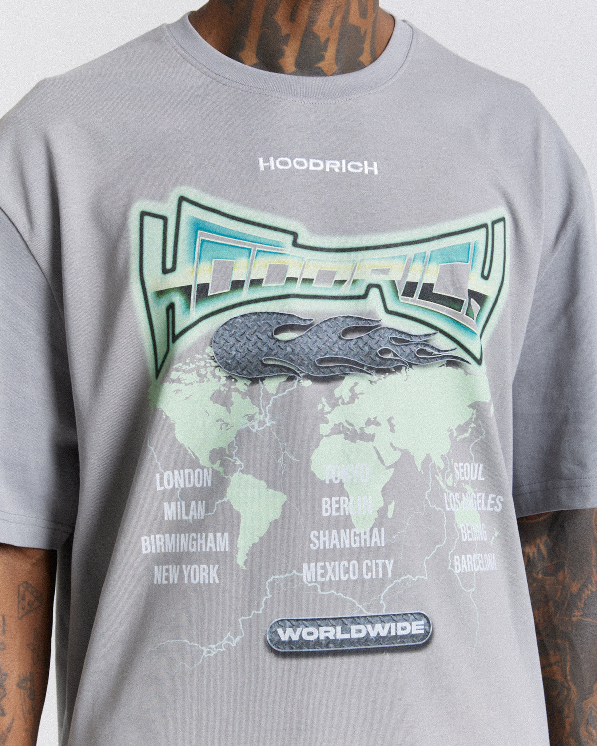 Maglietta oversize mondiale - Grigio/Bianco/Verde