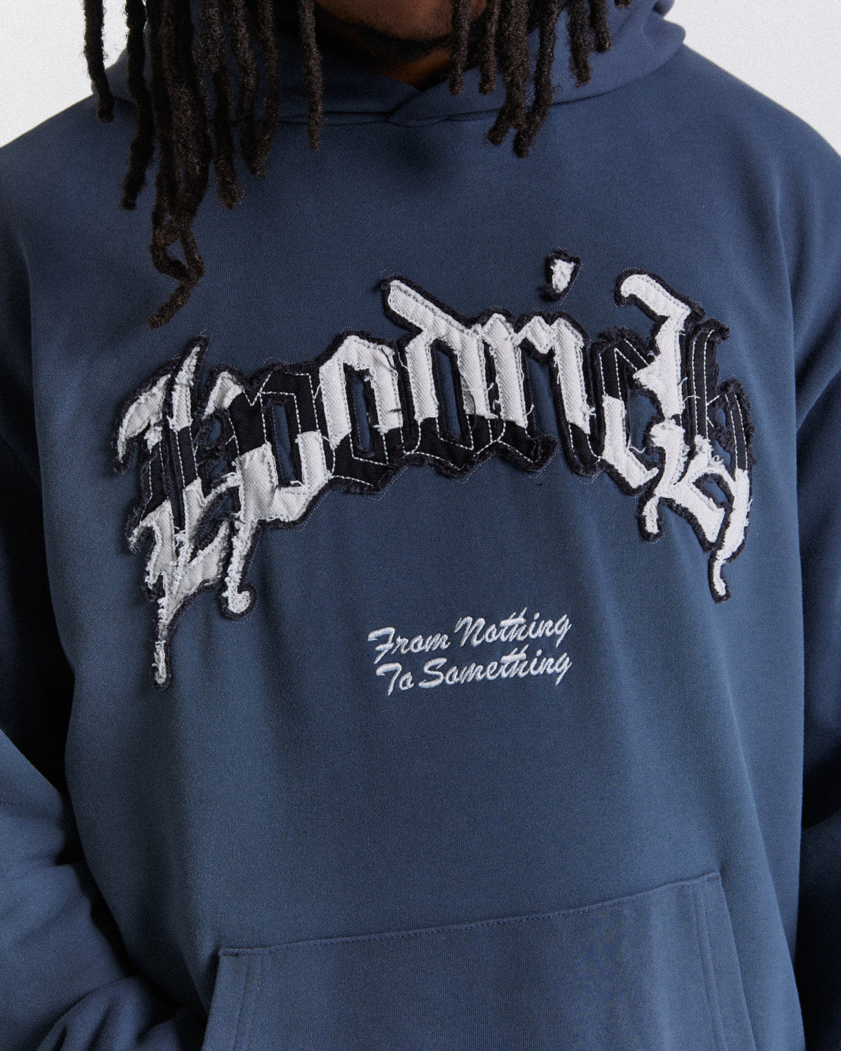 Felpa con cappuccio oversize Ash - Blu/Grigio