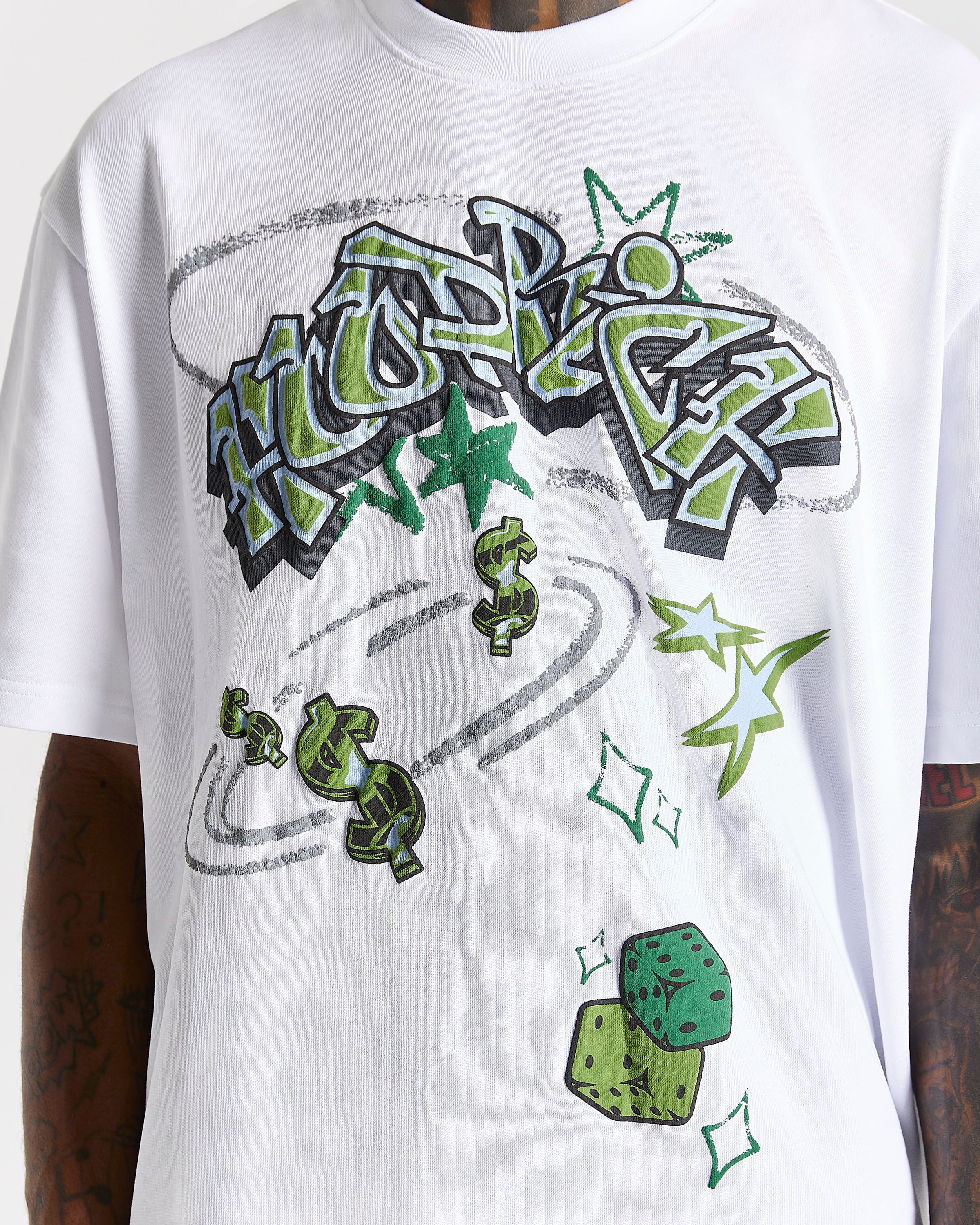 T-shirt oversize Ice Gold - Bianco/Verde