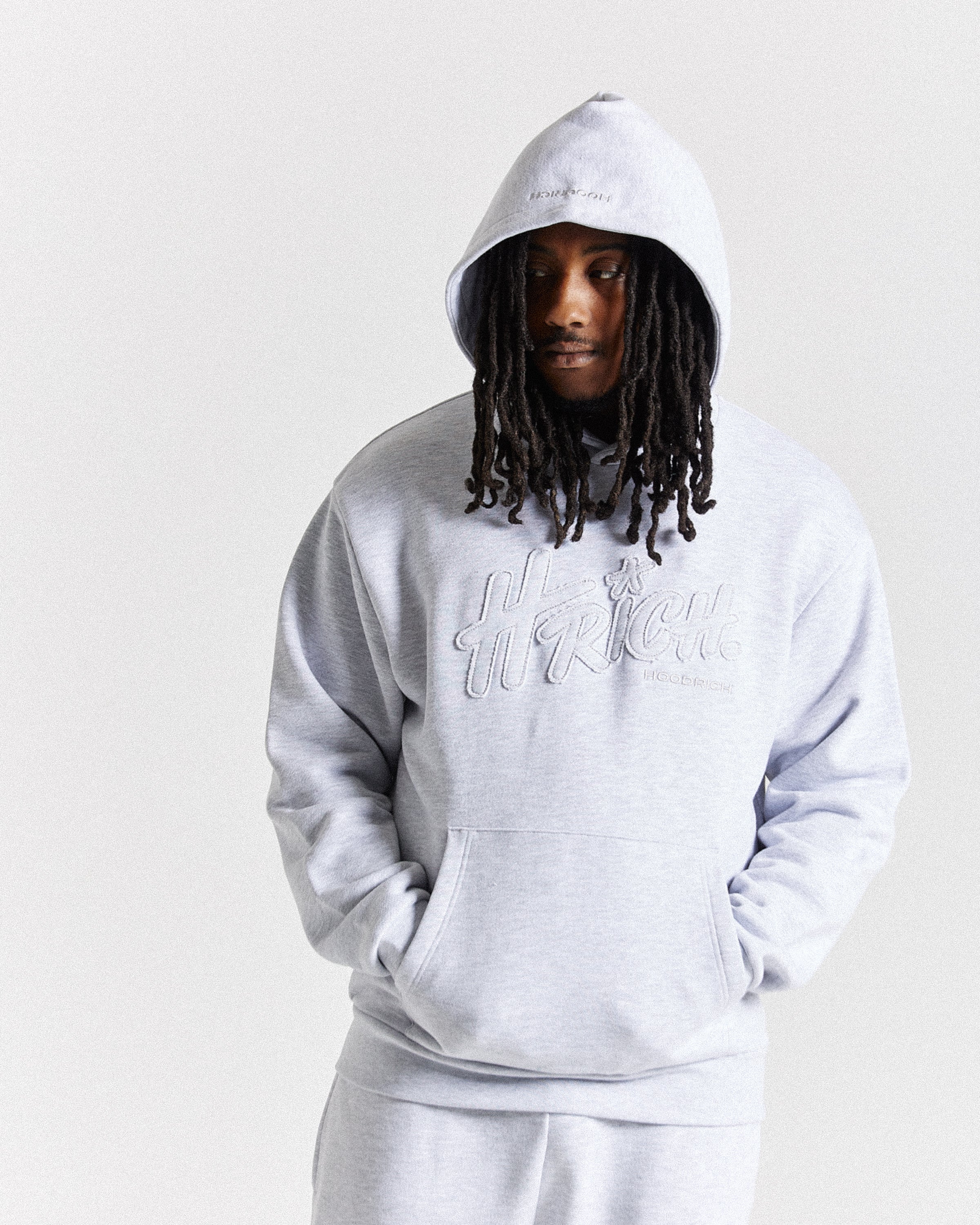 Felpa con cappuccio oversize Asthrich - Grigio chiaro
