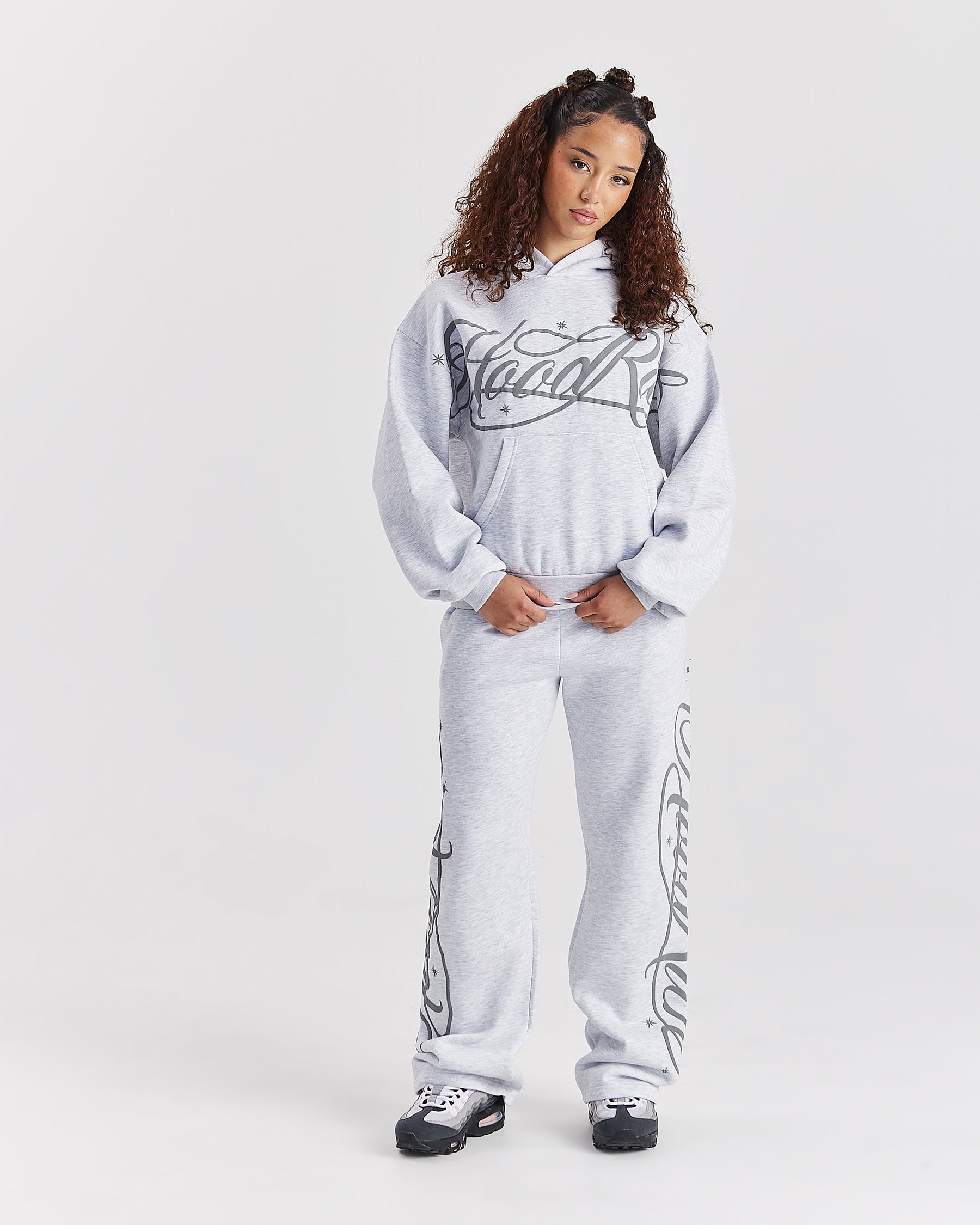 Solace Wide Leg Joggers - Light Grey