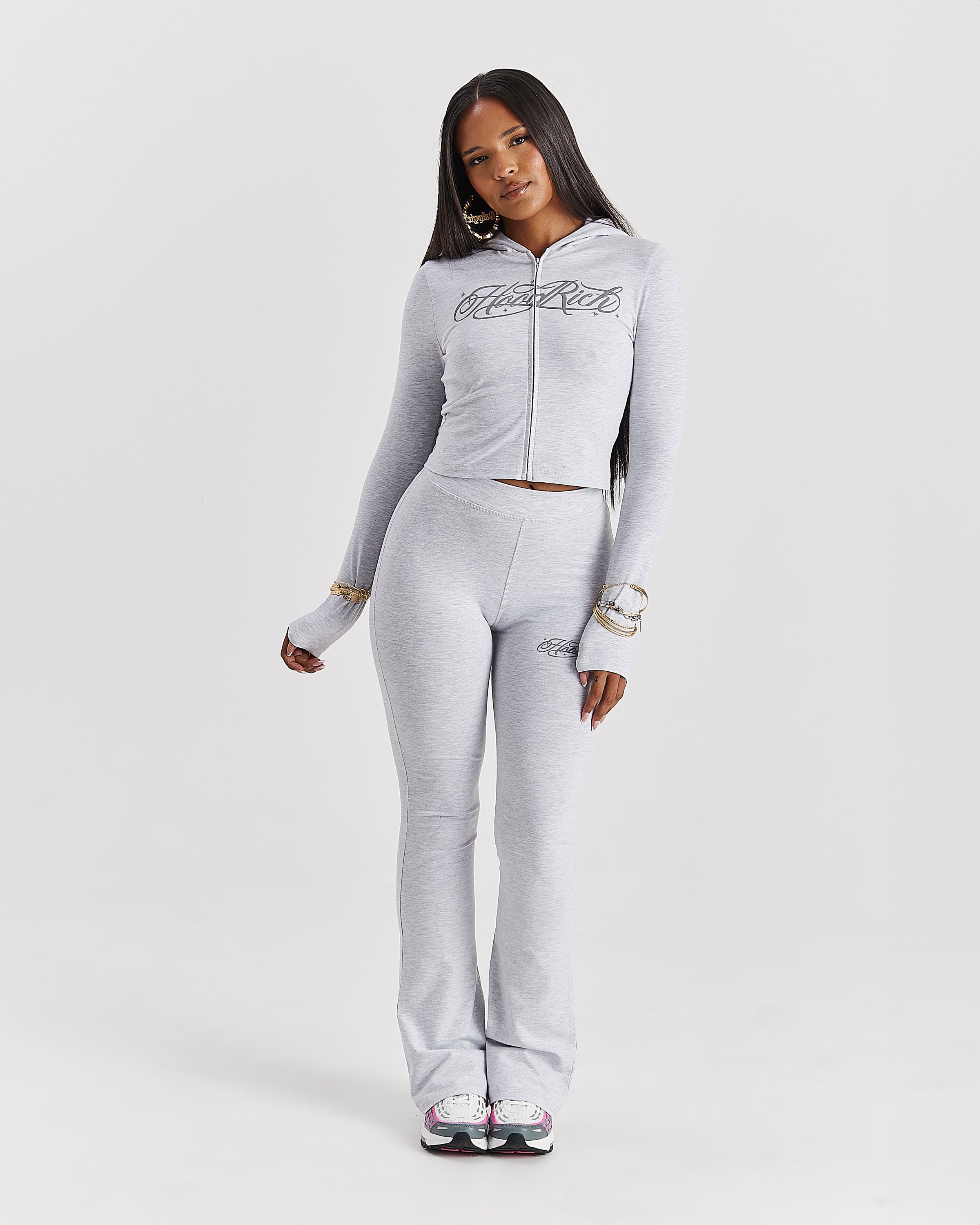 Solace Fitted Zip Top - Grigio chiaro