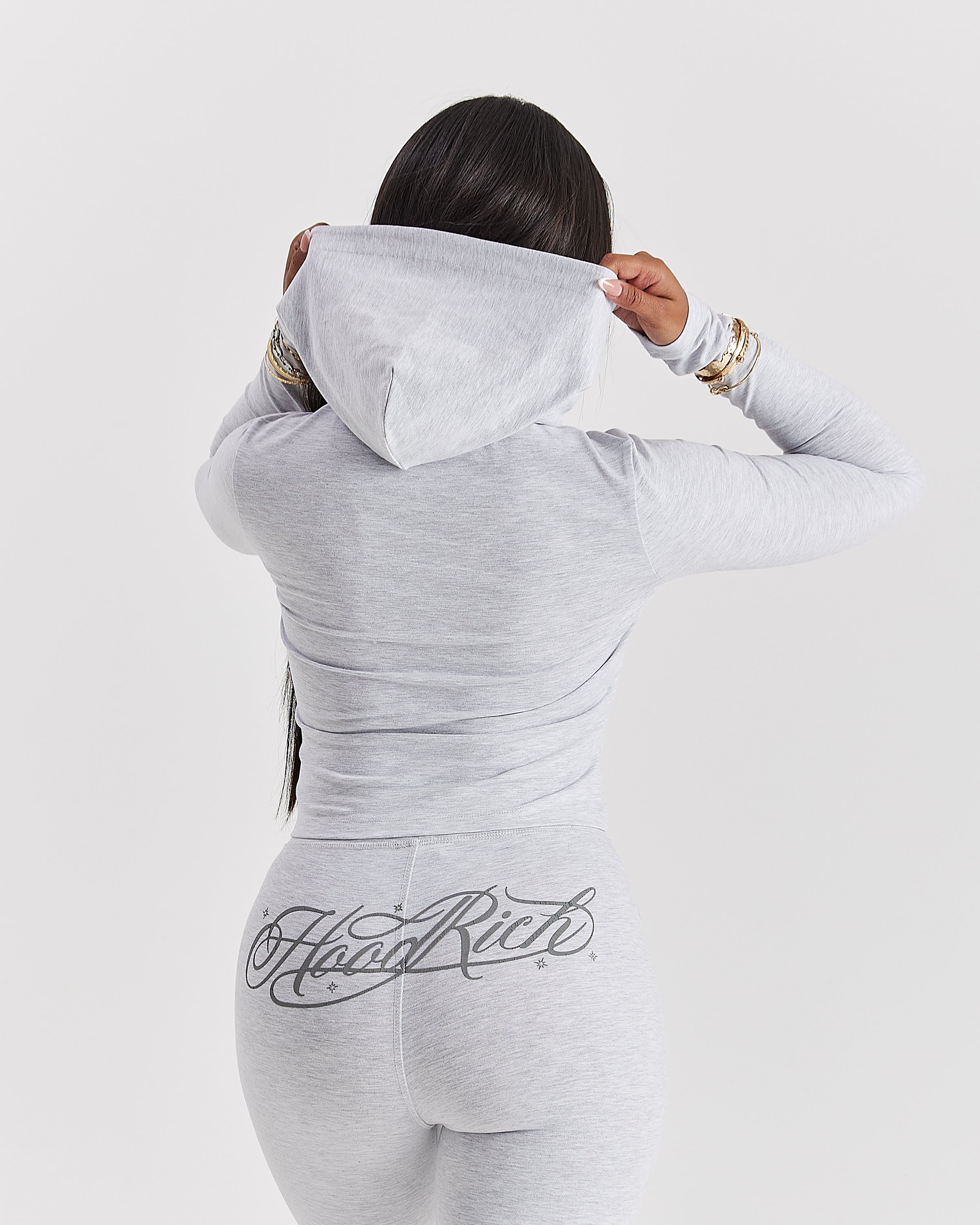 Solace Fitted Zip Top - Grigio chiaro