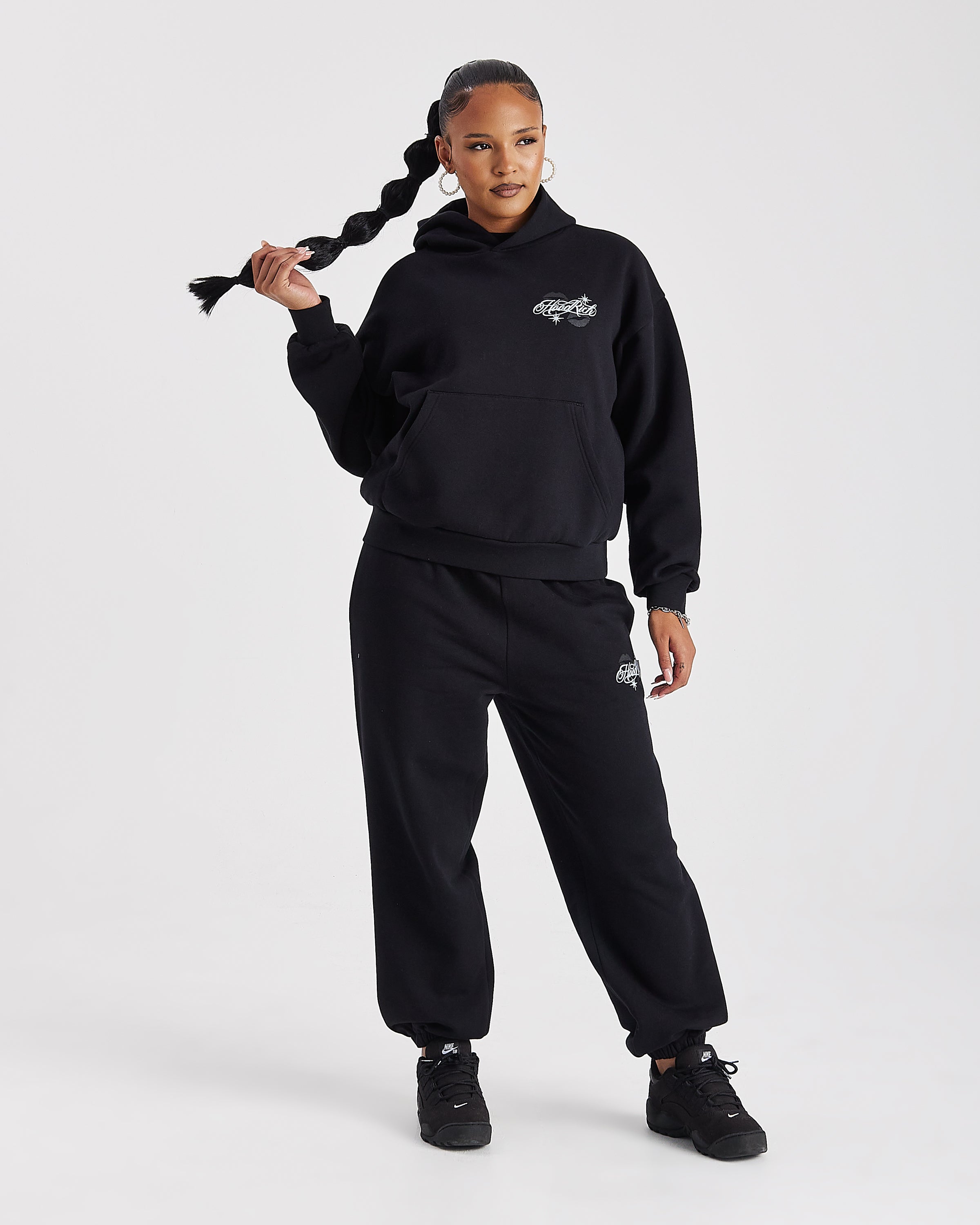 Felpa con cappuccio Vision Mid Length - Nera