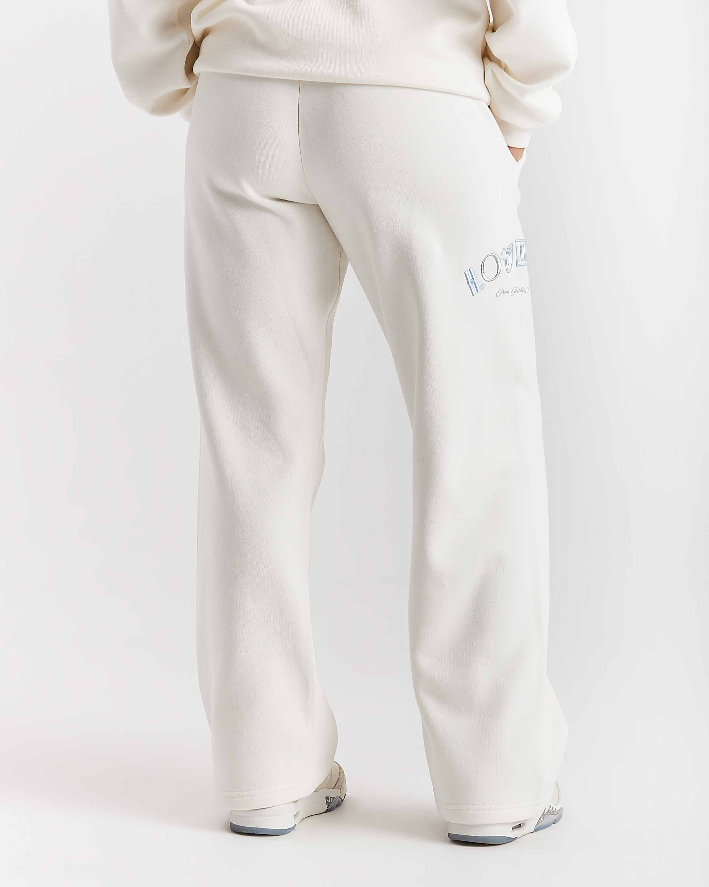 Pantaloni da jogging a gamba larga oversize Calor - Bianco sporco/Blu