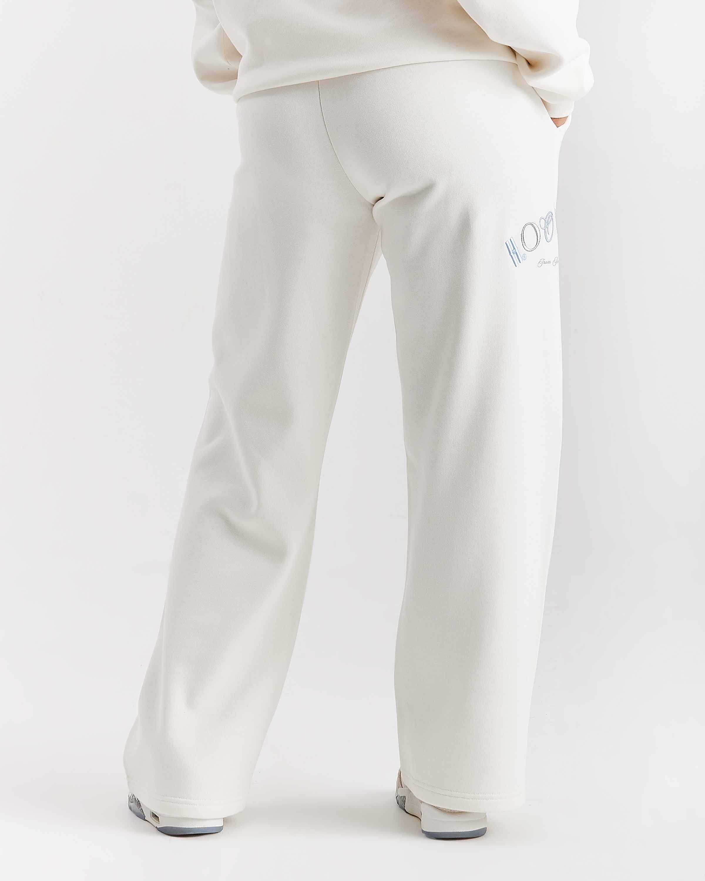 Pantaloni da jogging a gamba larga oversize Calor - Bianco sporco/Blu