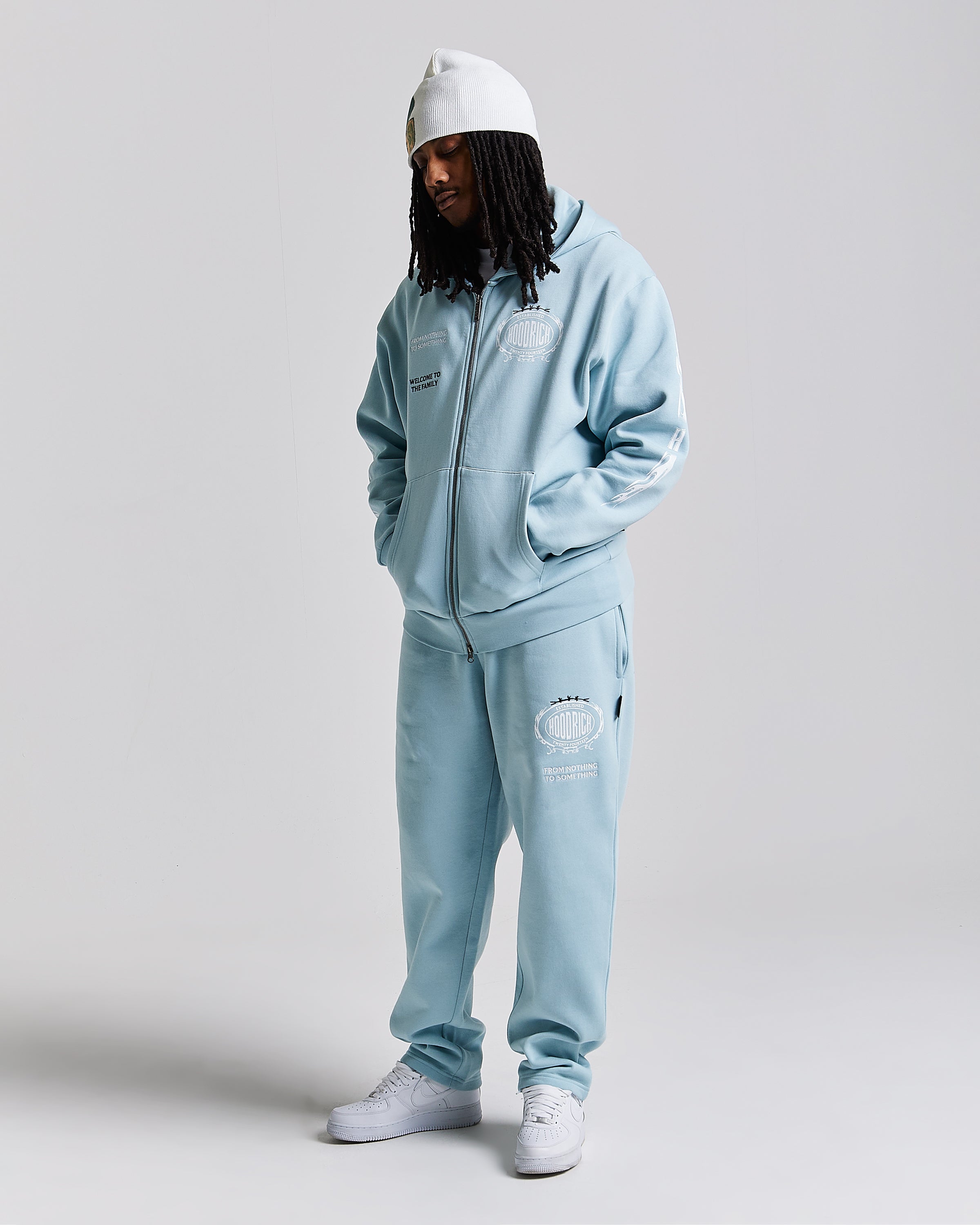 Felpa con cappuccio oversize con zip Noir - Blu/Bianco