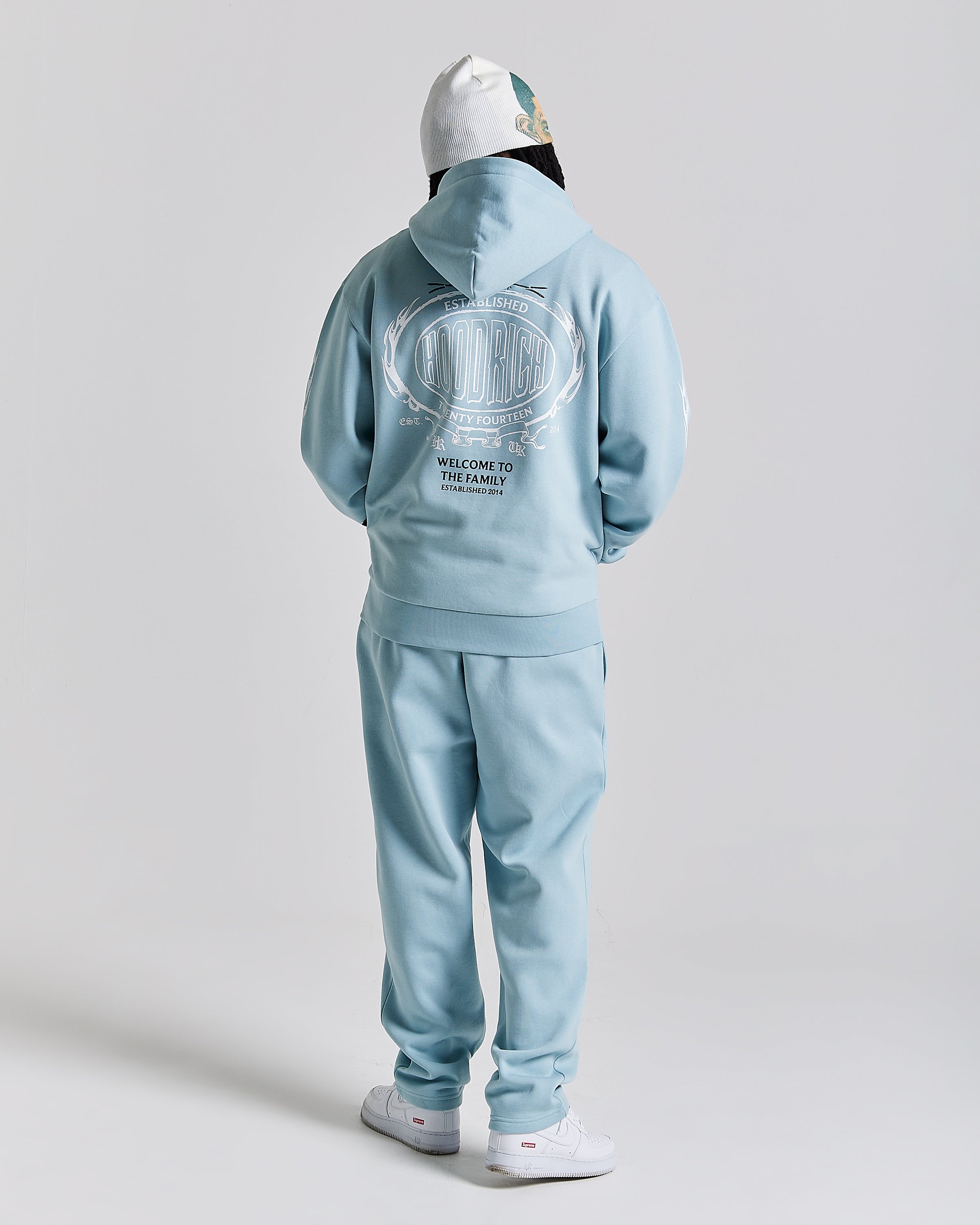 Felpa con cappuccio oversize con zip Noir - Blu/Bianco
