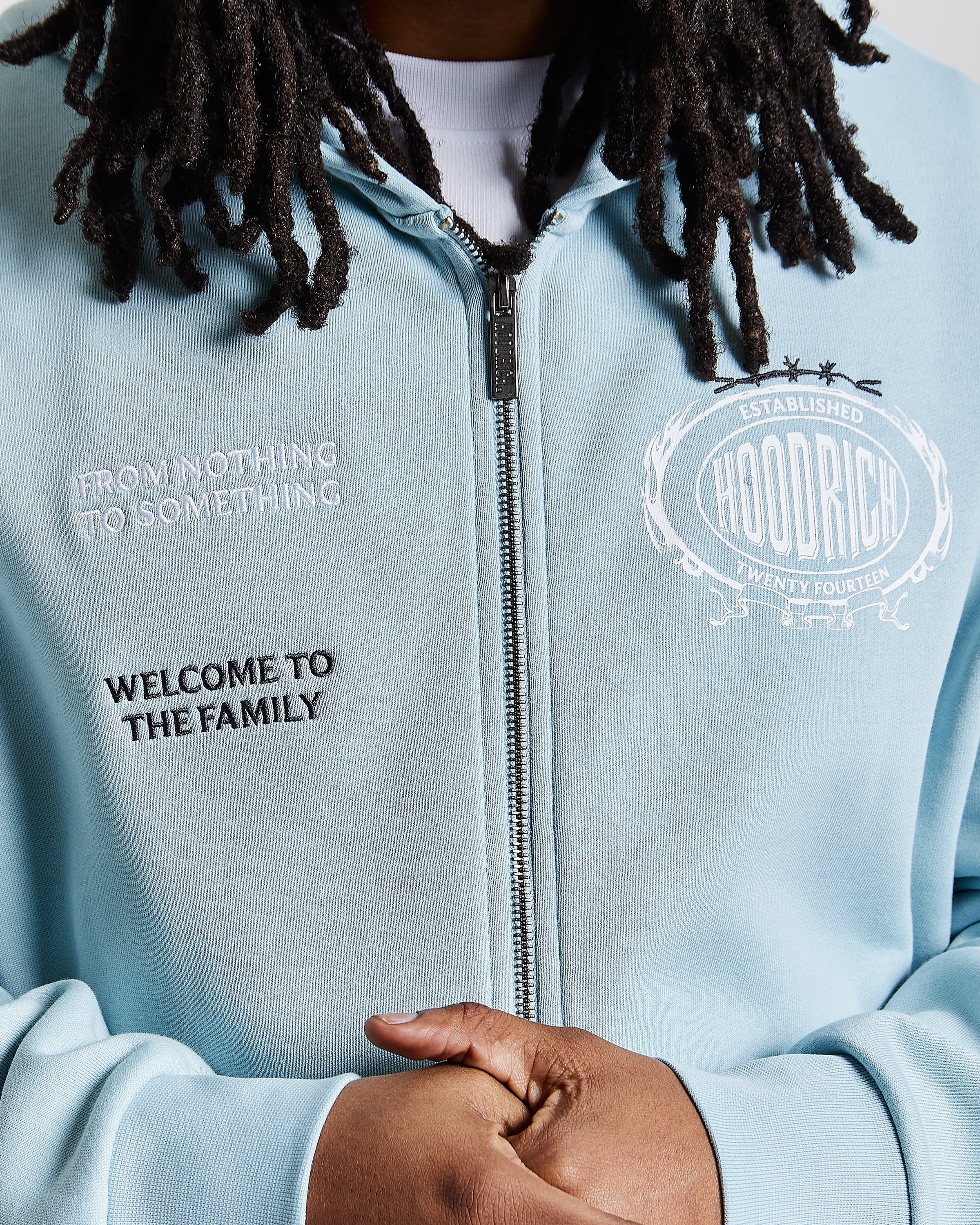 Felpa con cappuccio oversize con zip Noir - Blu/Bianco
