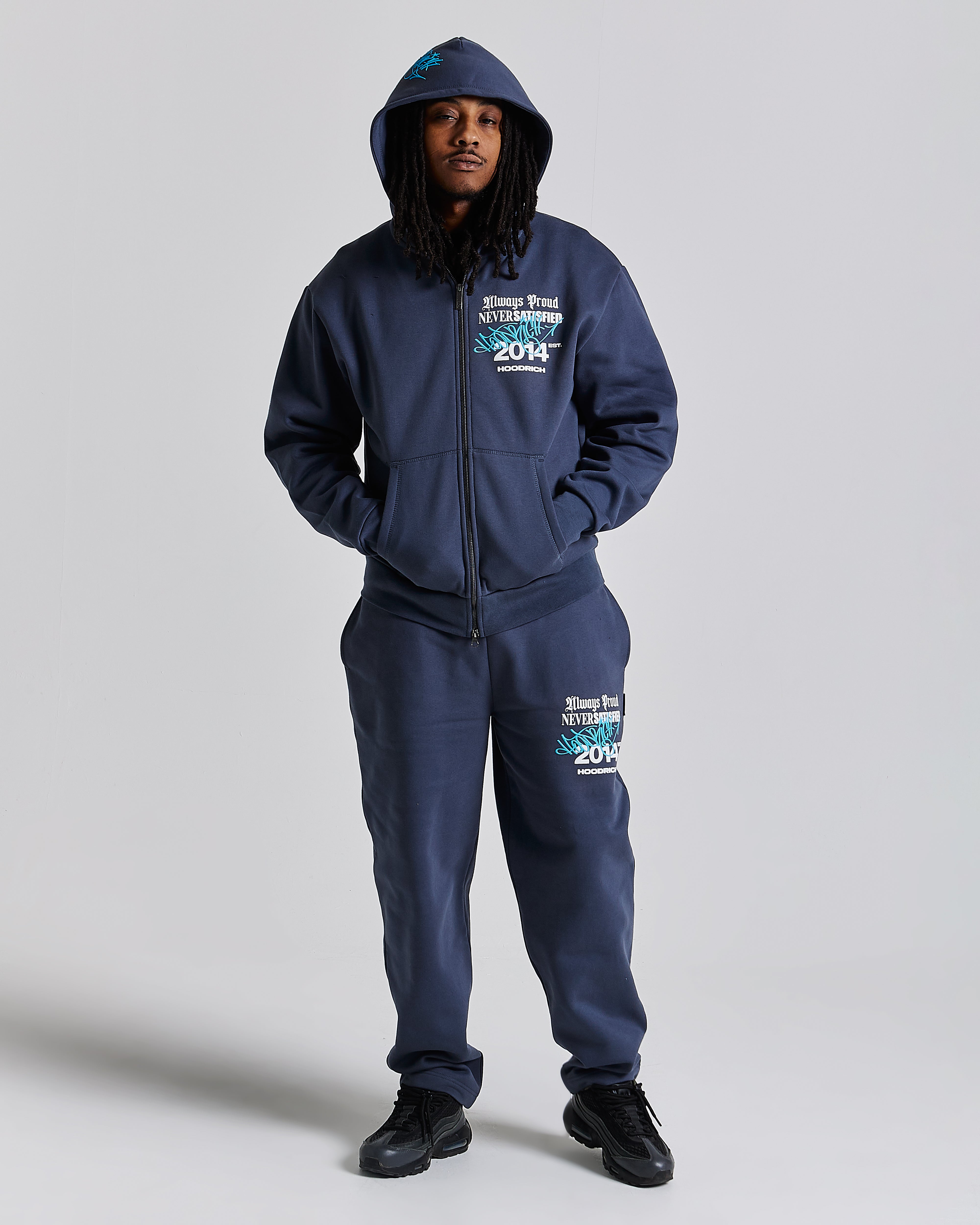 Jogger oversize con etichetta Stamp - Blu/Bianco
