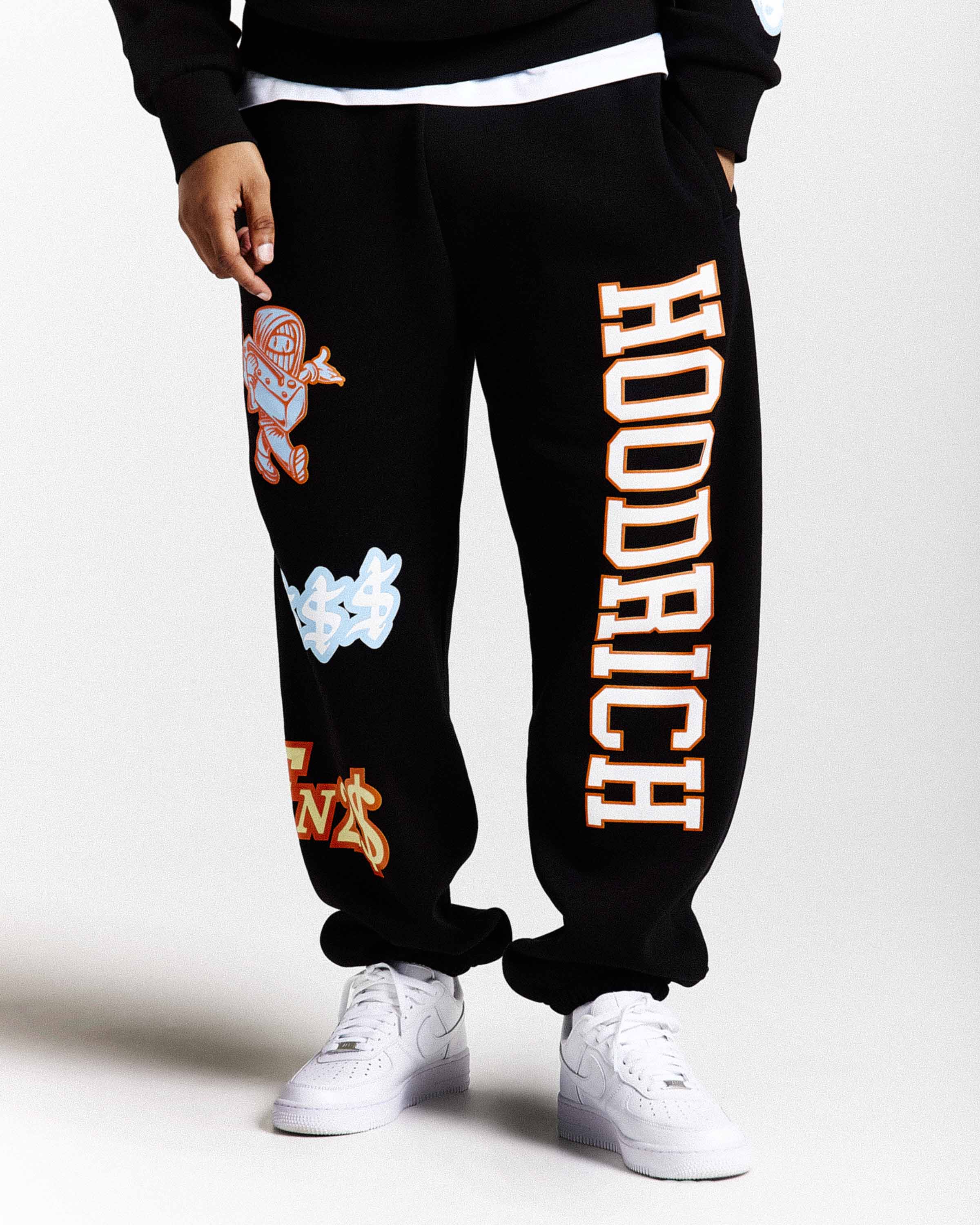 Pantaloni da jogging oversize Loony - Nero/Bianco
